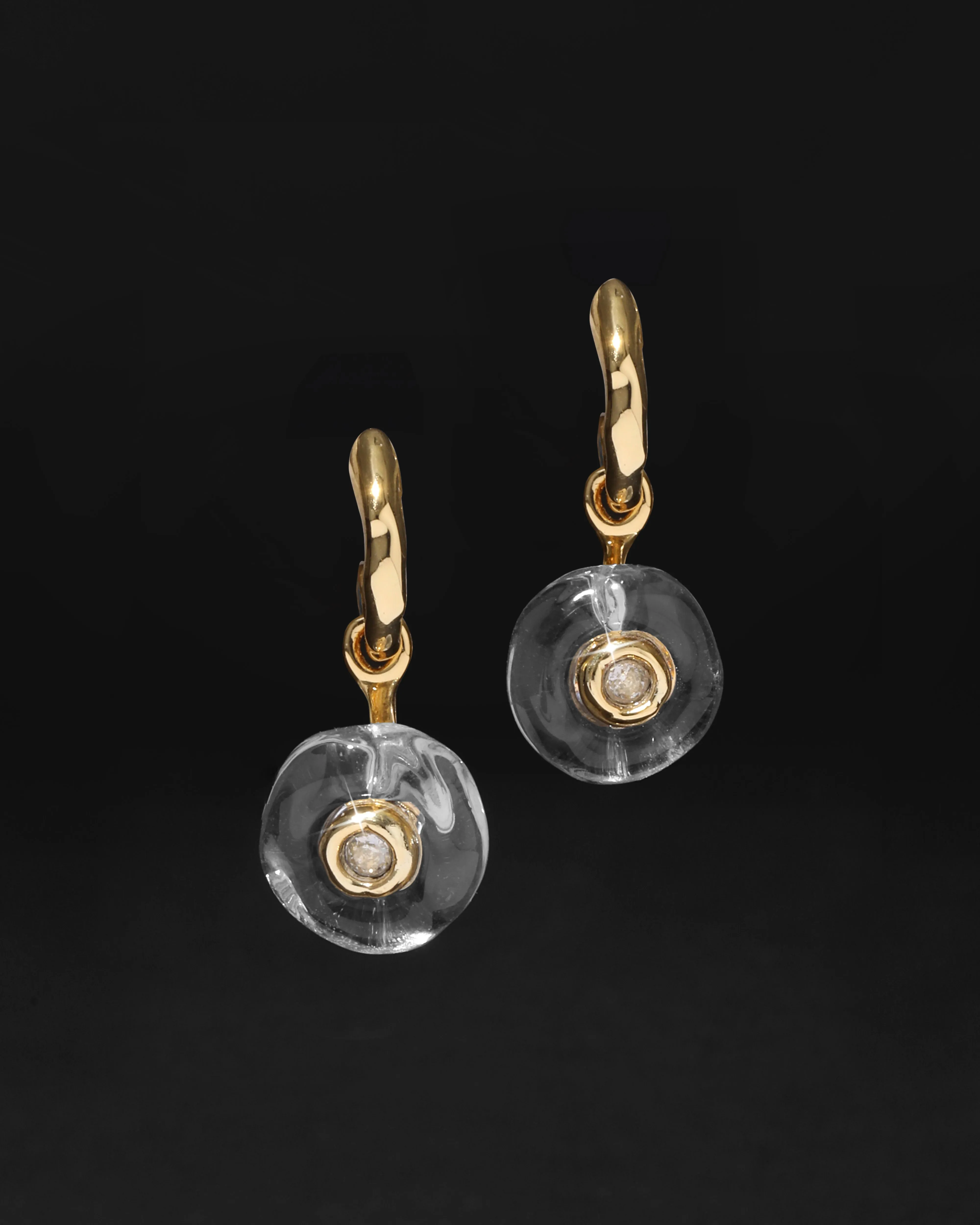 Liquid Lucite Crystal Petite Drop Hoop Earring sold by Alexis Bittar