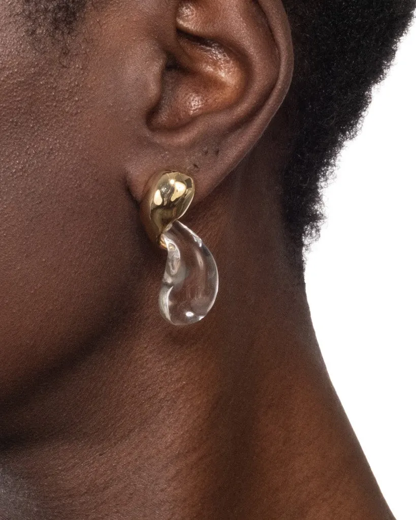 Liquid Lucite Gold Modernist Small Post Earring sold by Alexis Bittar product image thumbnail 2