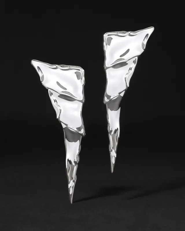Molten Silver Cascade Post Earring made by Alexis Bittar