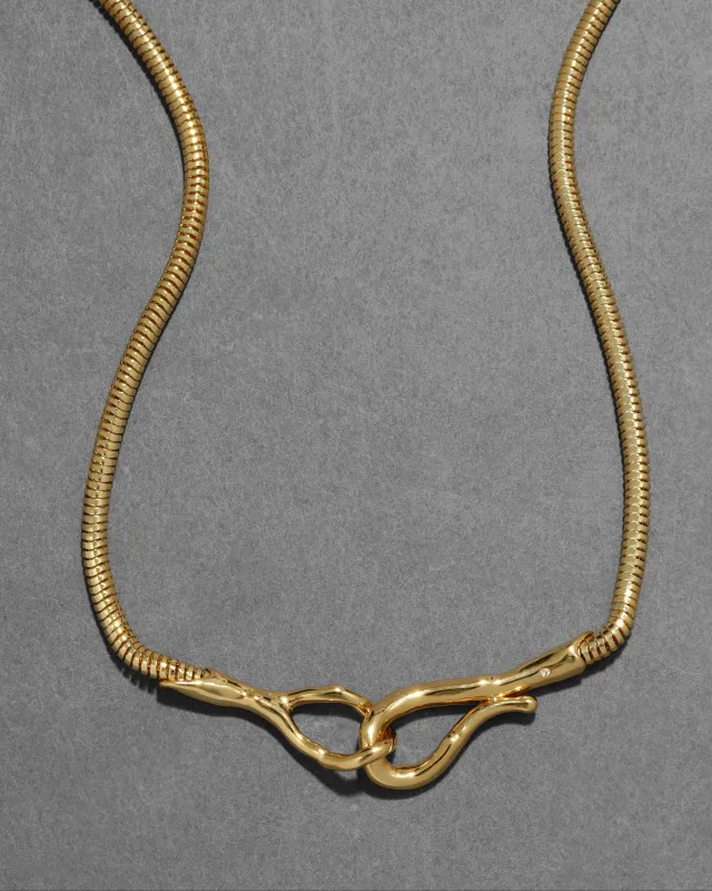 Molten Gold Snake Chain Hook Necklace made by Alexis Bittar
