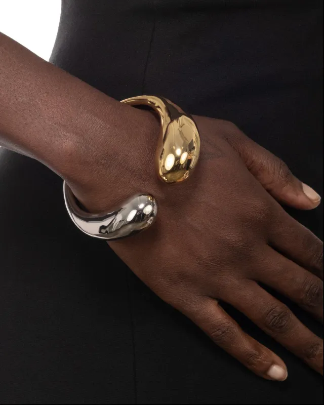 Molten Two-Tone Domed Hinge Cuff Bracelet made by Alexis Bittar