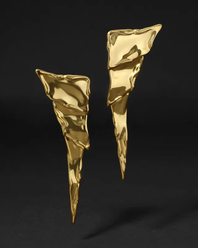 Molten Gold Cascade Post Earring made by Alexis Bittar