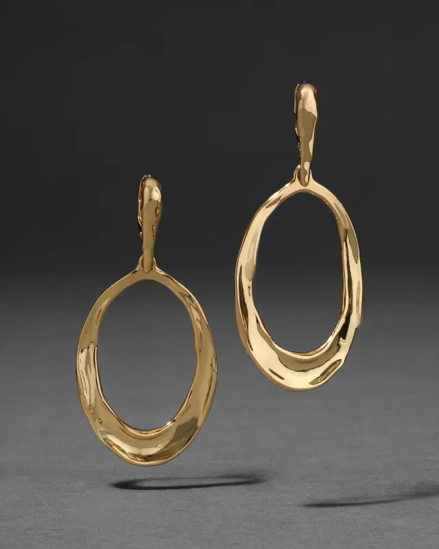 Molten Gold Oval Link Leverback Earring made by Alexis Bittar