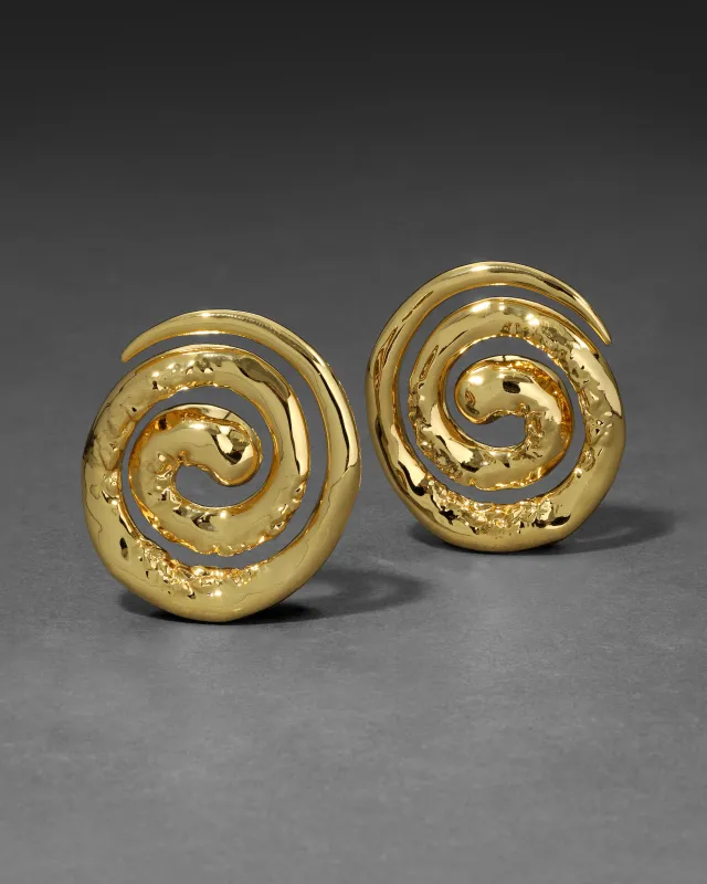 Brut Gold Spiral Post Earring made by Alexis Bittar