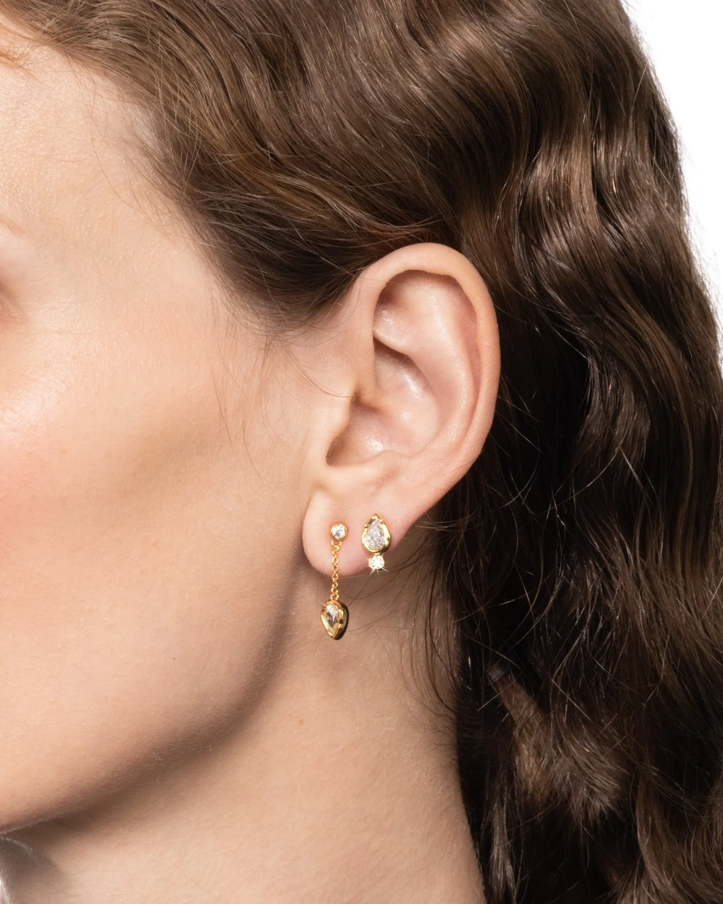 Asterales Gold Petite Teardrop Stud Earring sold by Alexis Bittar product image thumbnail 5