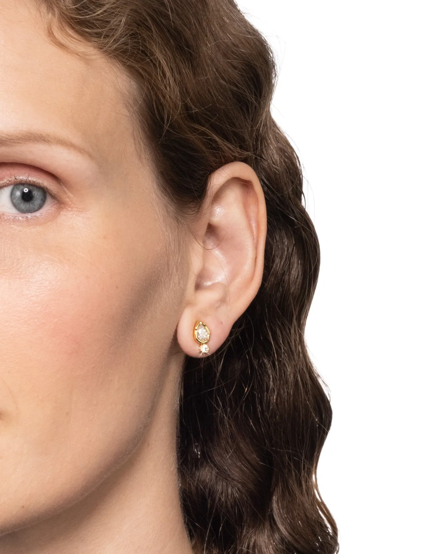 Asterales Gold Petite Teardrop Stud Earring sold by Alexis Bittar product image thumbnail 3