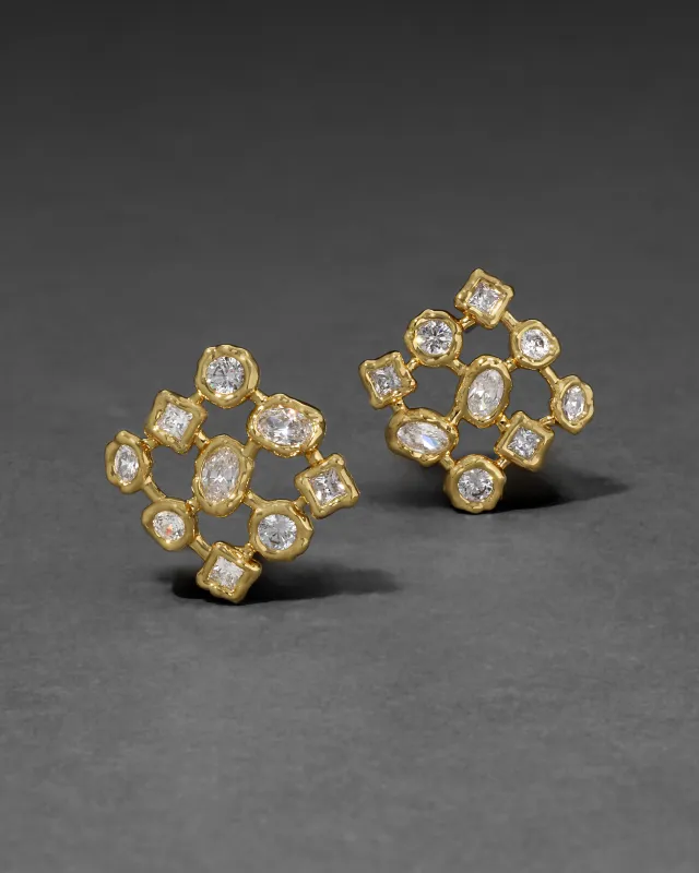 Asterales Gold Square Stud Earring - Air made by Alexis Bittar