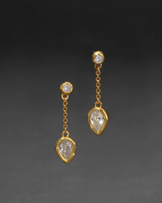Asterales Gold Teardrop Chain Post Earring made by Alexis Bittar