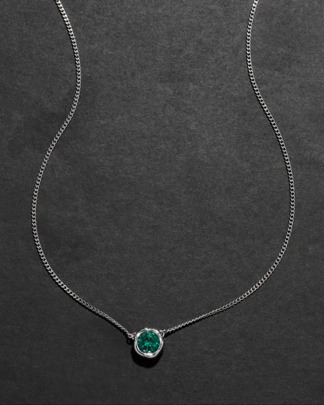 Asterales Silver Solitaire Necklace- Light Emerald made by Alexis Bittar