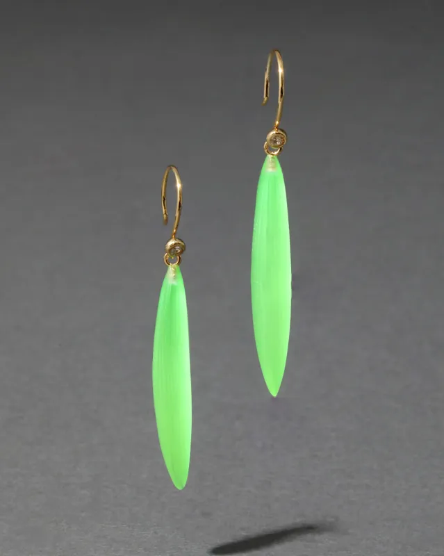 Lucite Sliver Wire Earring- Neon Green sold by Alexis Bittar