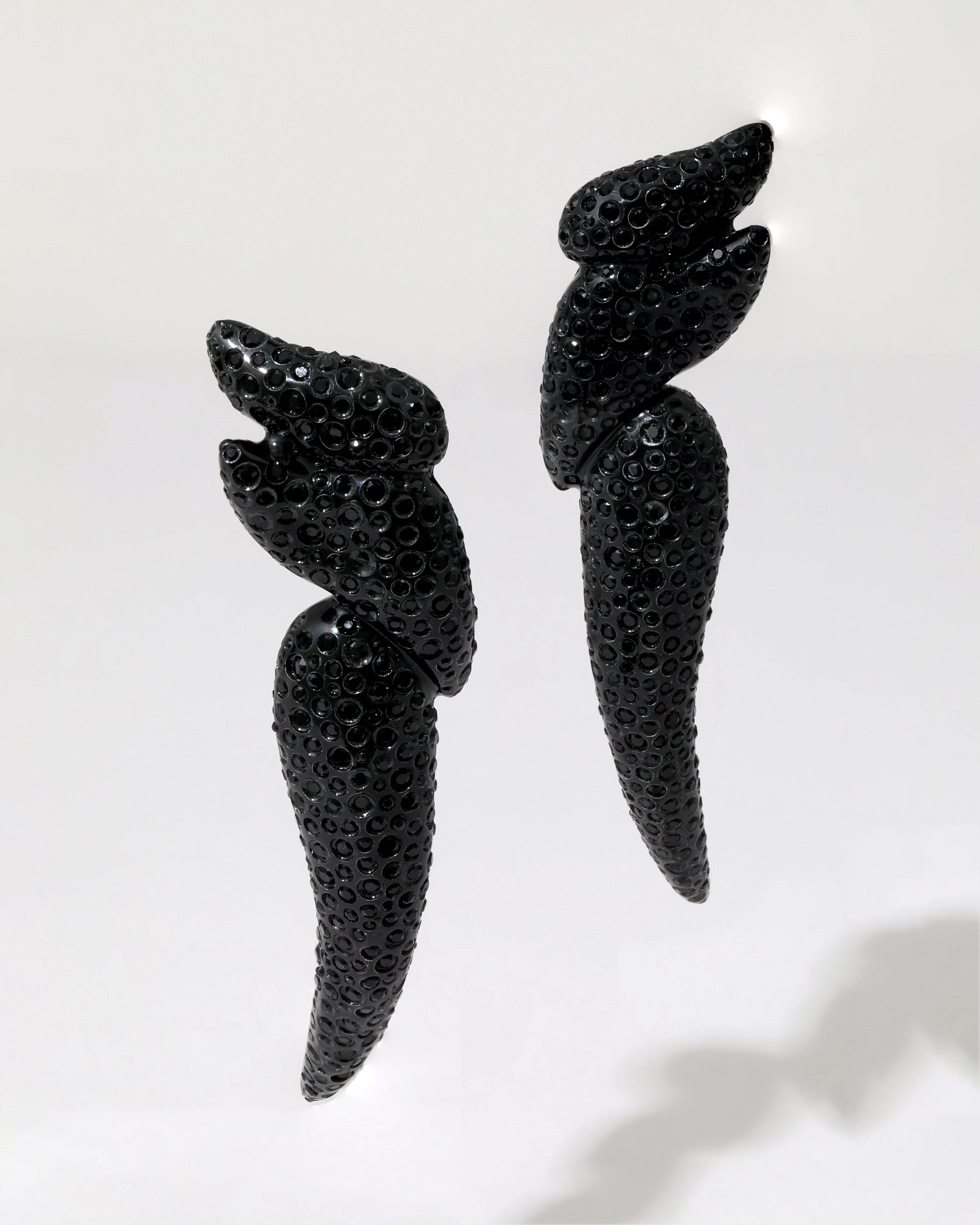 Liquid Lucite Pave Wave Long Clip Earring- Black sold by Alexis Bittar