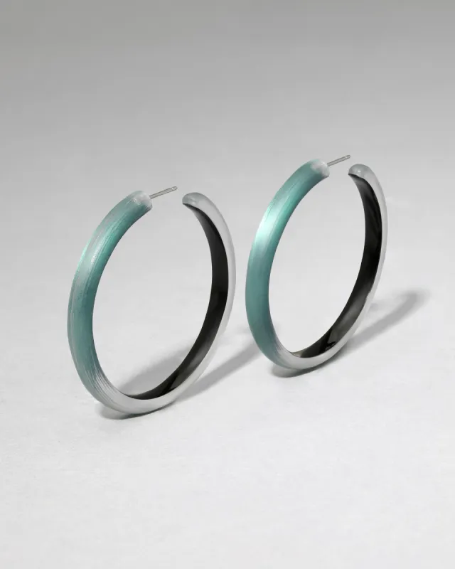Skinny Lucite Hoop Earring- Teal Blue sold by Alexis Bittar
