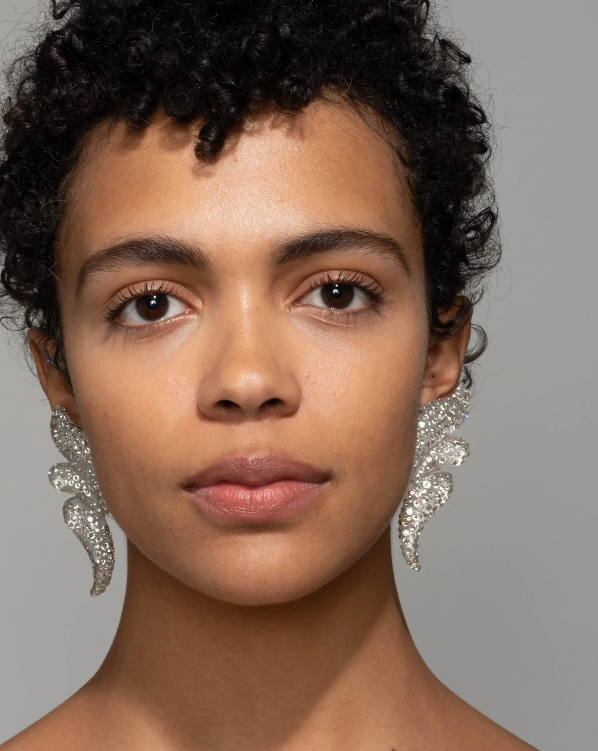 Liquid Lucite Pave Wave Clip Earring- Polished Silver sold by Alexis Bittar product image thumbnail 2