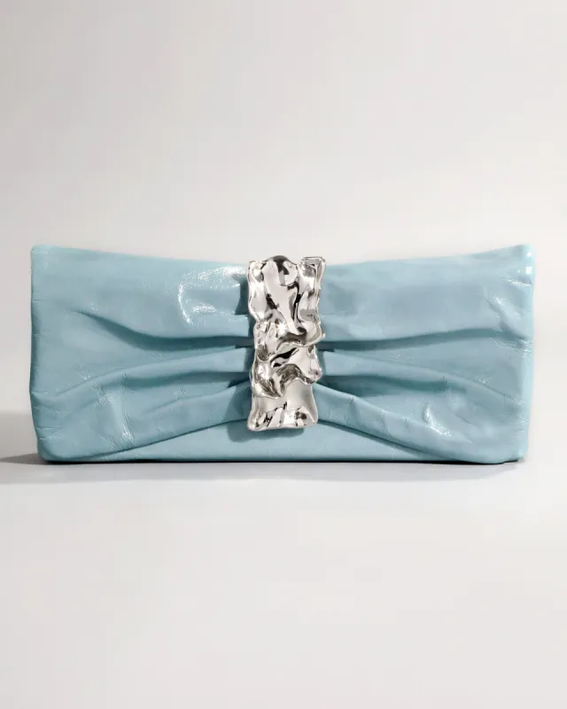 Silver Ribbon Convertible Shoulder Bag- Bermuda Blue sold by Alexis Bittar