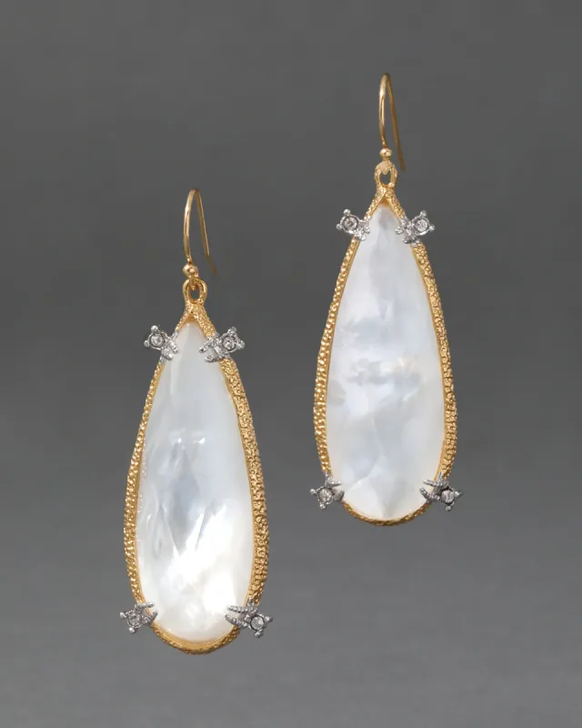 Muse D'Or White Mother of Pearl Teardrop Earring sold by Alexis Bittar