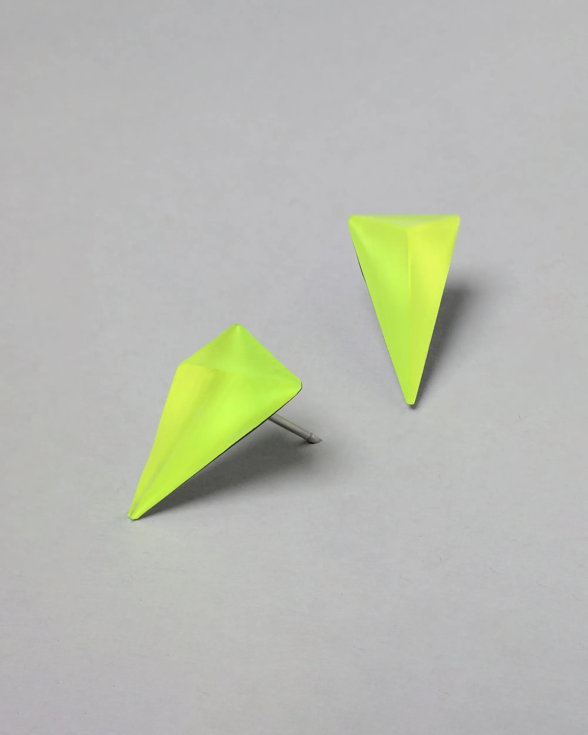 Lucite Pyramid Spike Post Earring - Neon Yellow sold by Alexis Bittar product image thumbnail 3