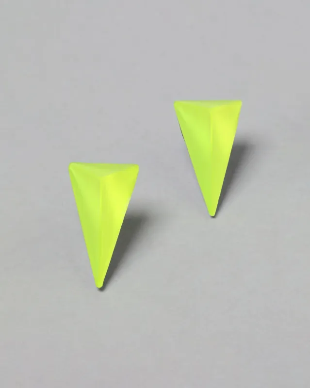 Lucite Pyramid Spike Post Earring - Neon Yellow sold by Alexis Bittar