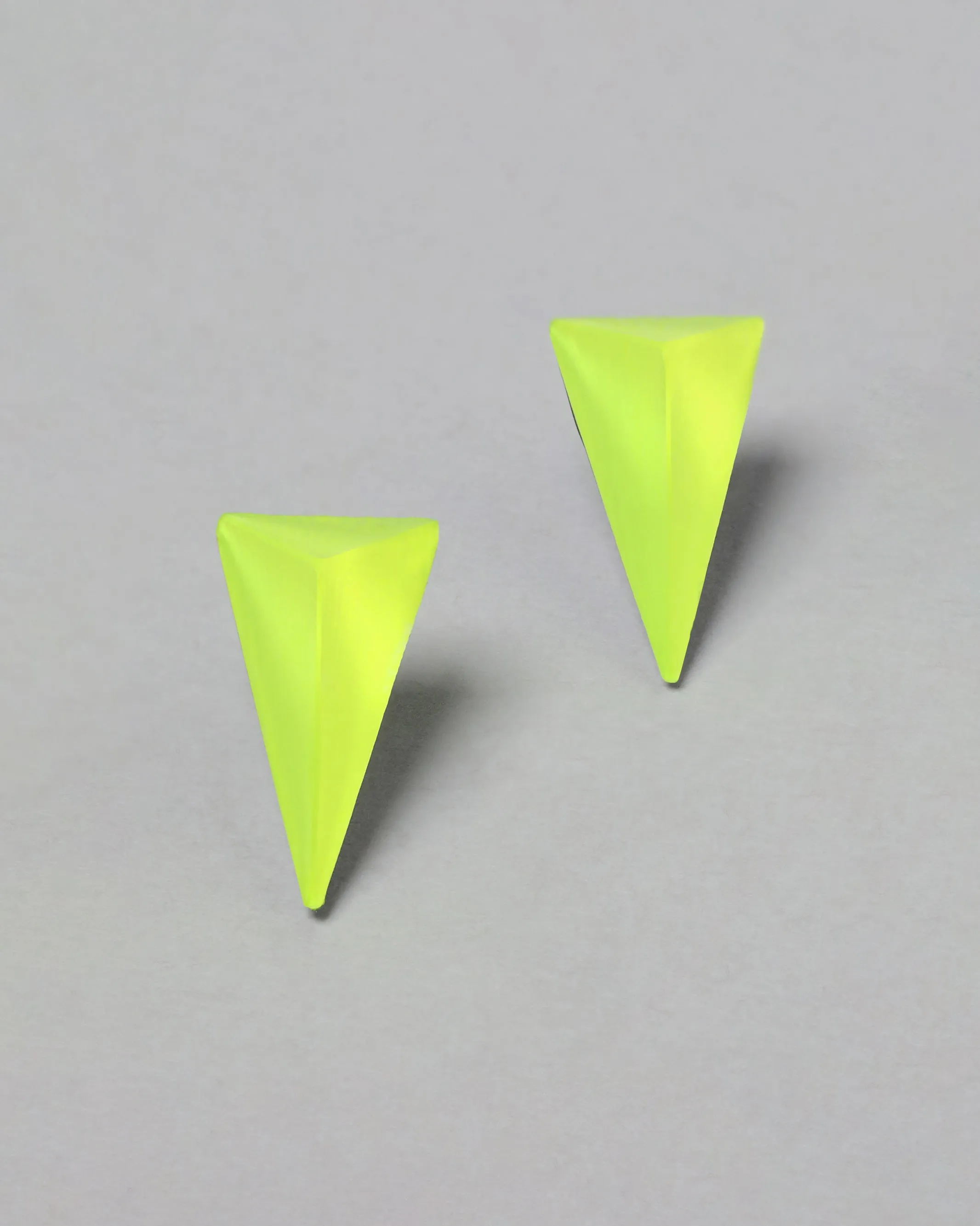 Lucite Pyramid Spike Post Earring - Neon Yellow sold by Alexis Bittar