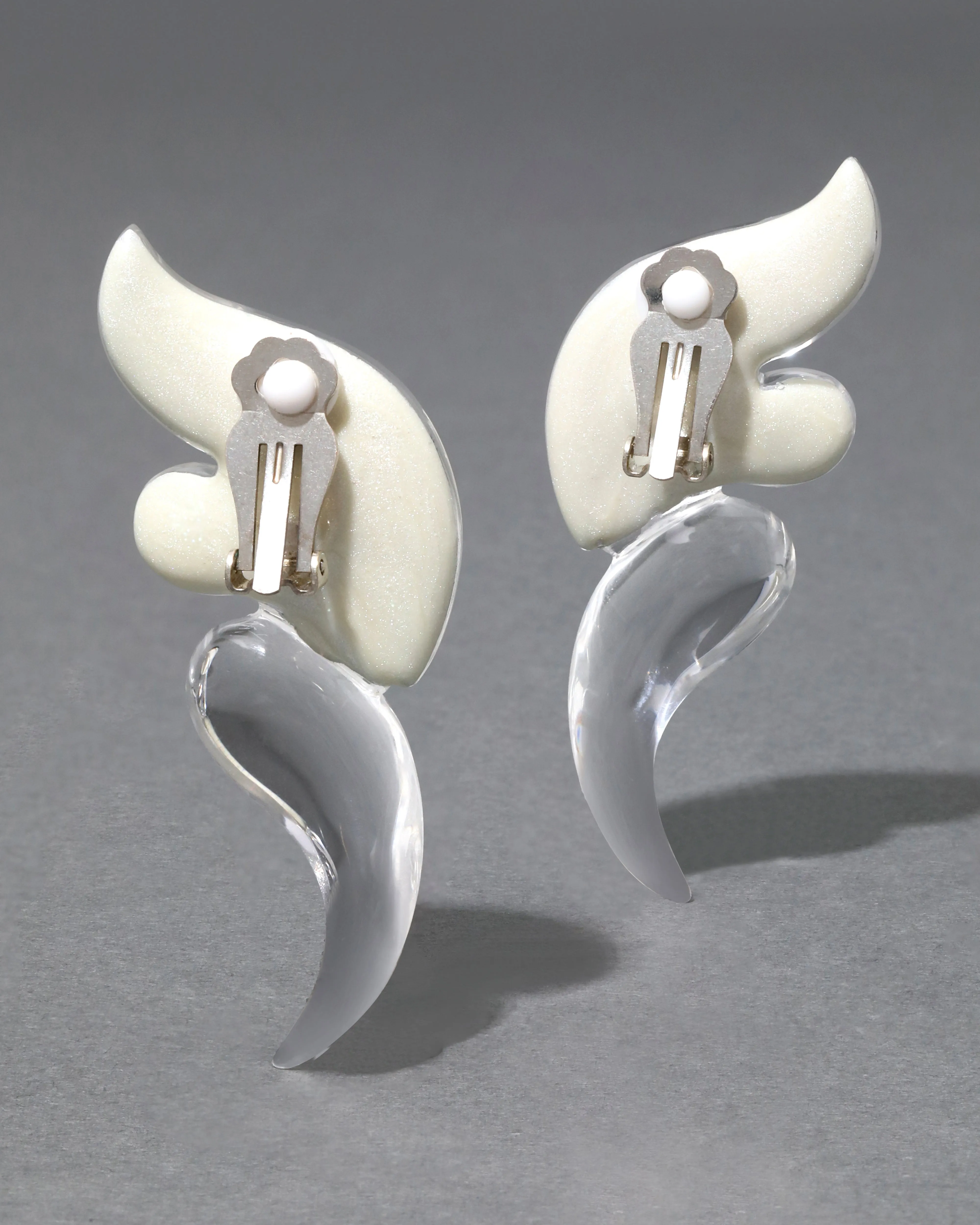 Liquid Lucite Wave Clip Earring- Polished Silver sold by Alexis Bittar product image thumbnail 4
