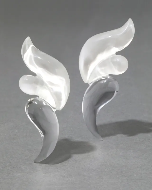 Liquid Lucite Wave Clip Earring- Polished Silver sold by Alexis Bittar