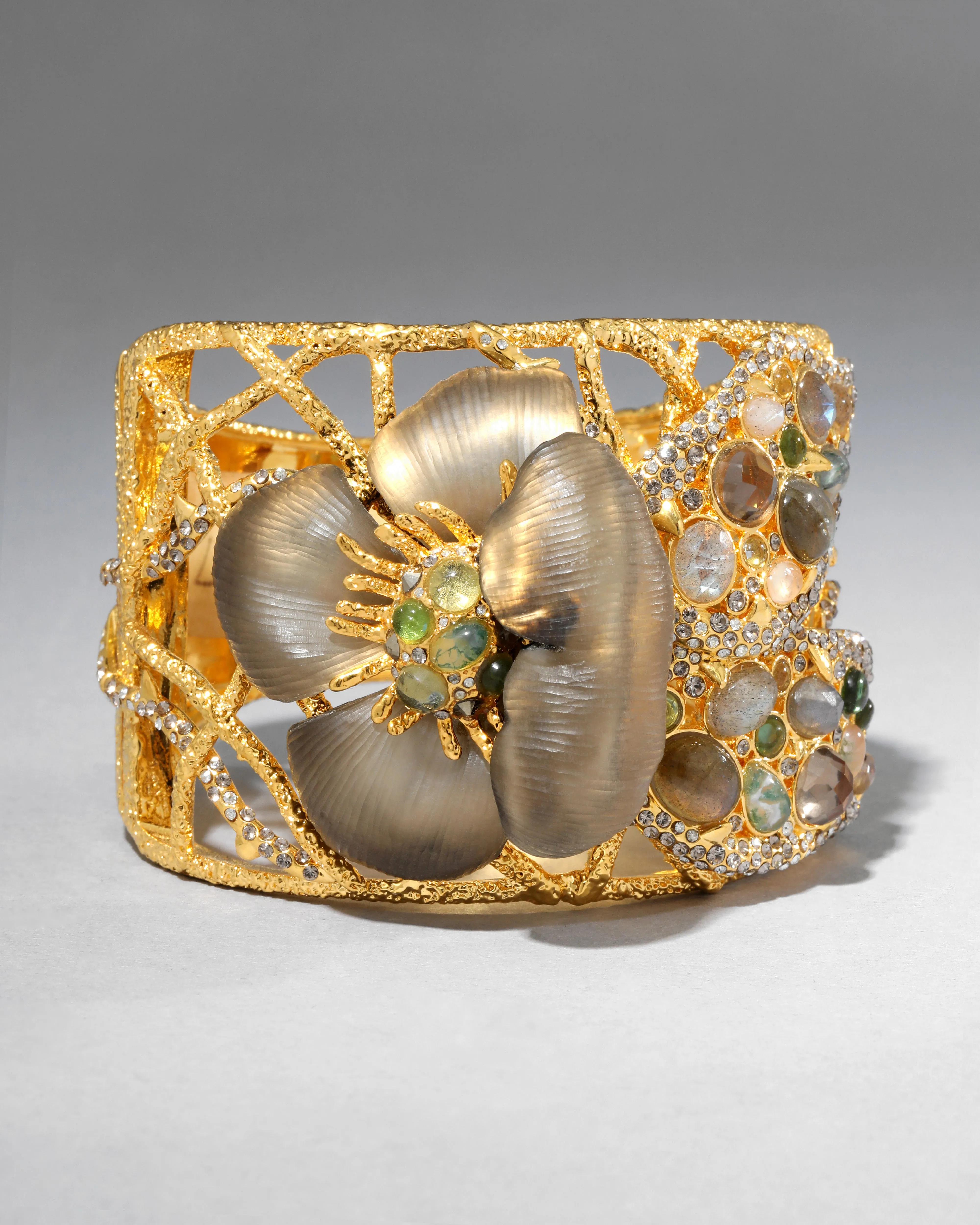 Archive Lucite Floral Byzantine Wide Hinge Bracelet sold by Alexis Bittar