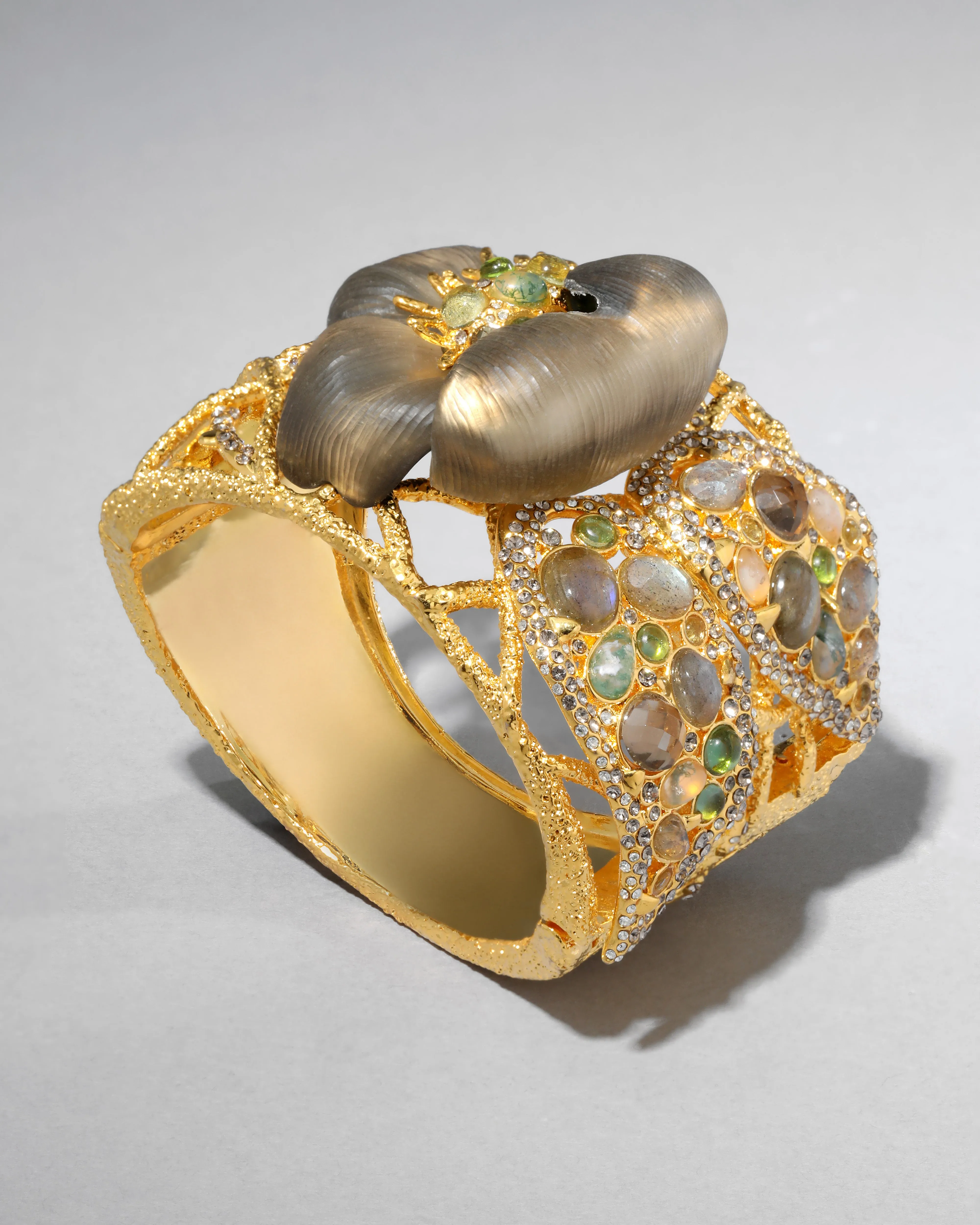 Archive Lucite Floral Byzantine Wide Hinge Bracelet sold by Alexis Bittar product image thumbnail 3