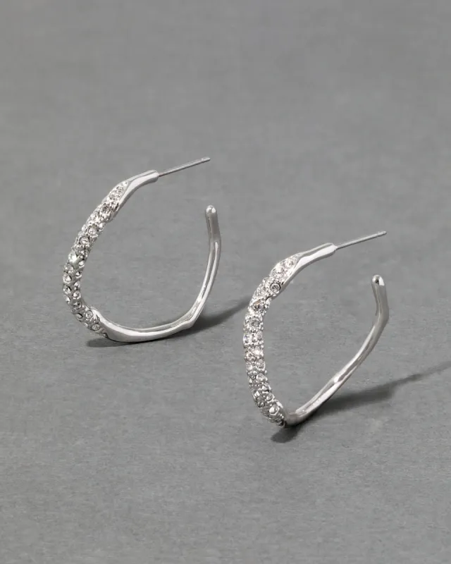 Silver Pave Hoop Earring sold by Alexis Bittar