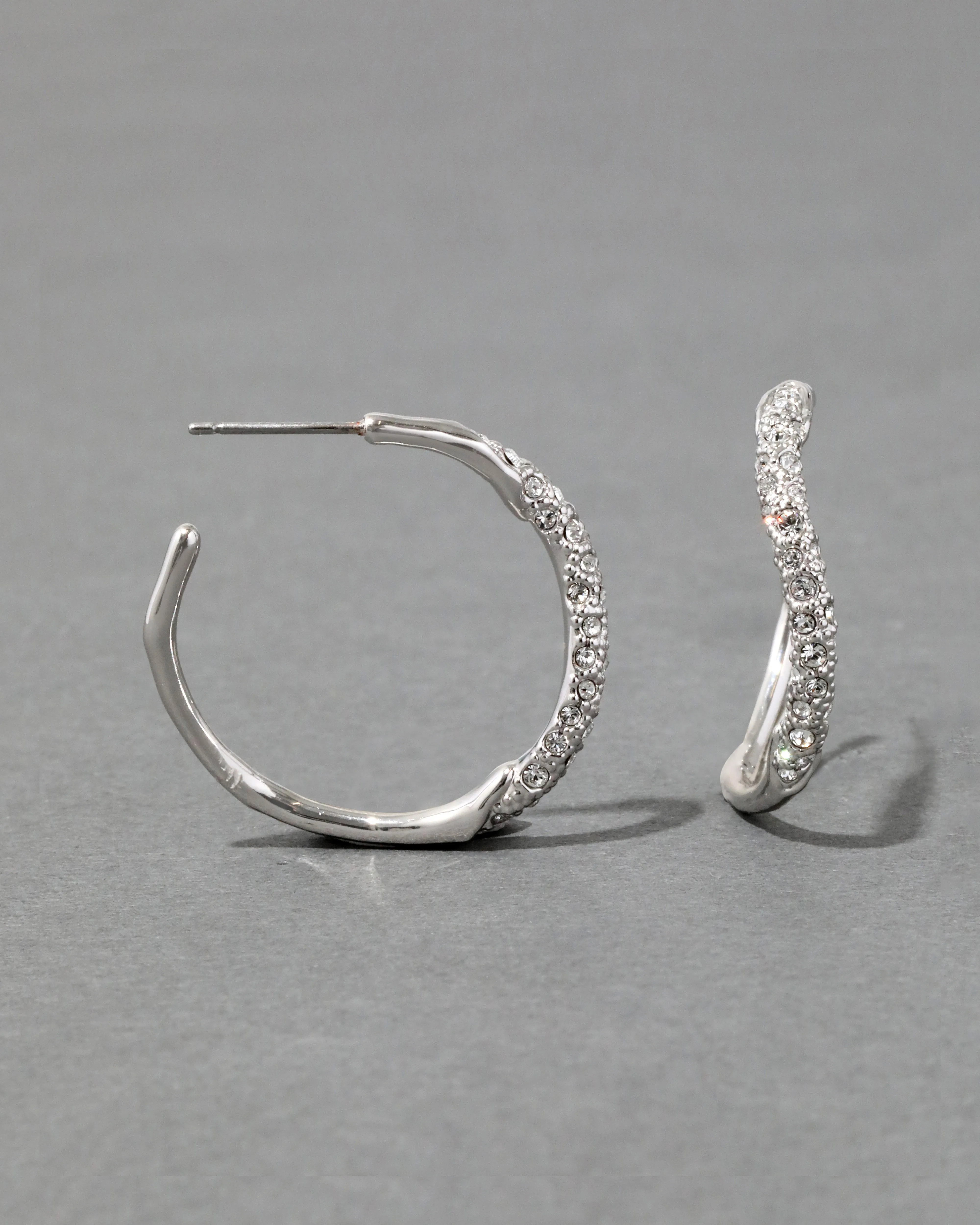 Silver Pave Hoop Earring sold by Alexis Bittar product image thumbnail 3