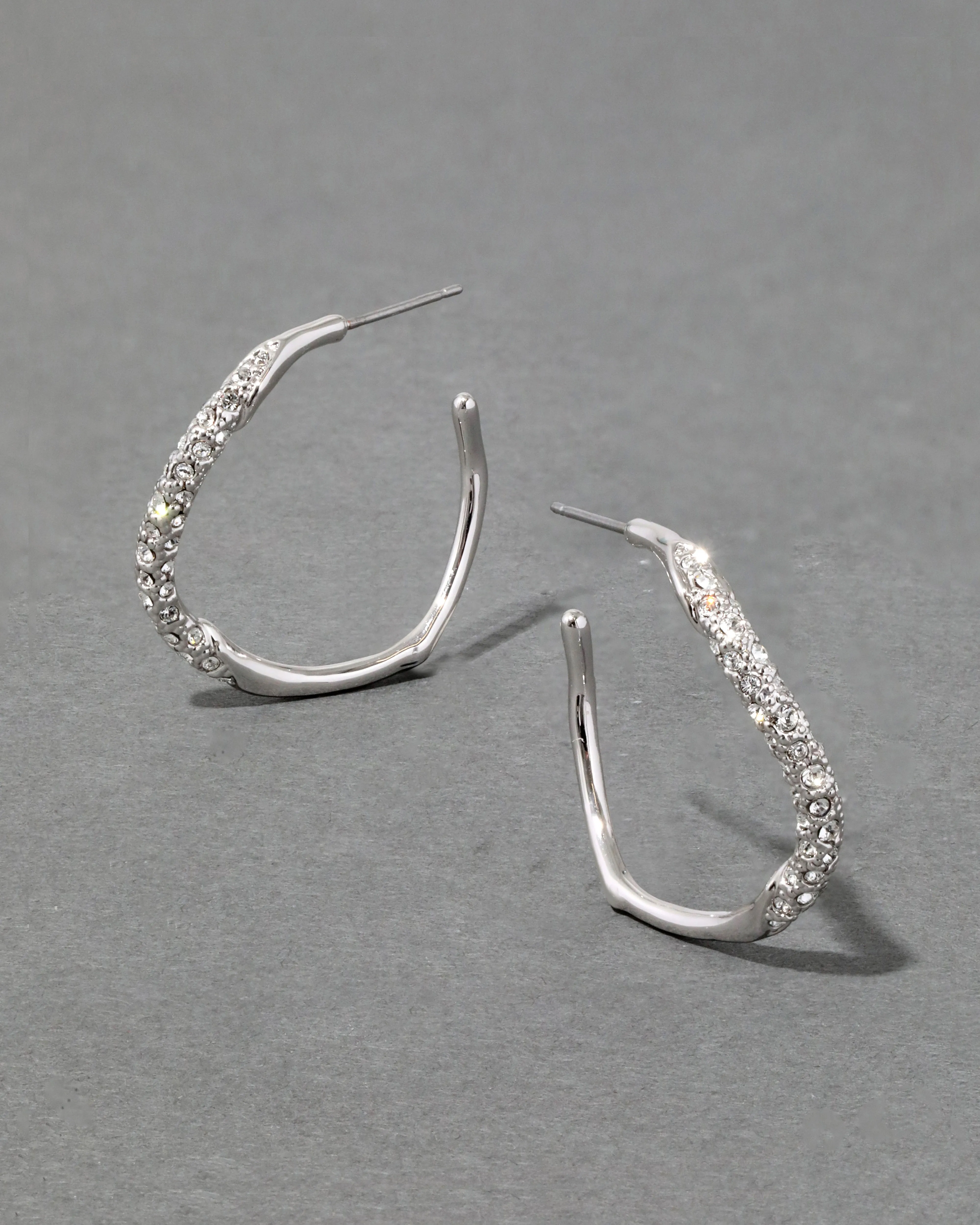 Silver Pave Hoop Earring sold by Alexis Bittar product image thumbnail 5