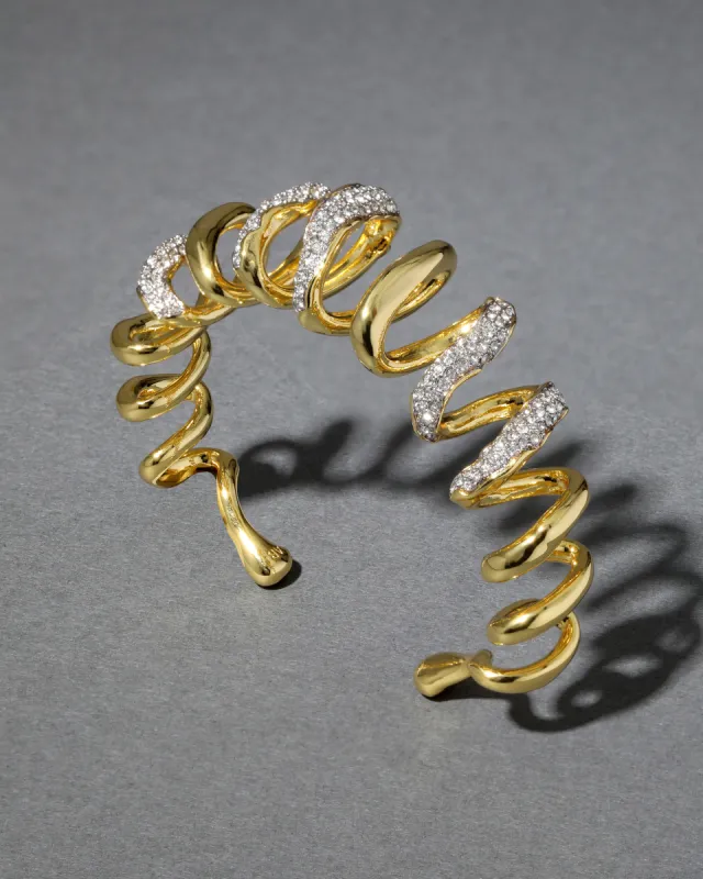 Solanales Crystal Spiral Cuff Bracelet sold by Alexis Bittar
