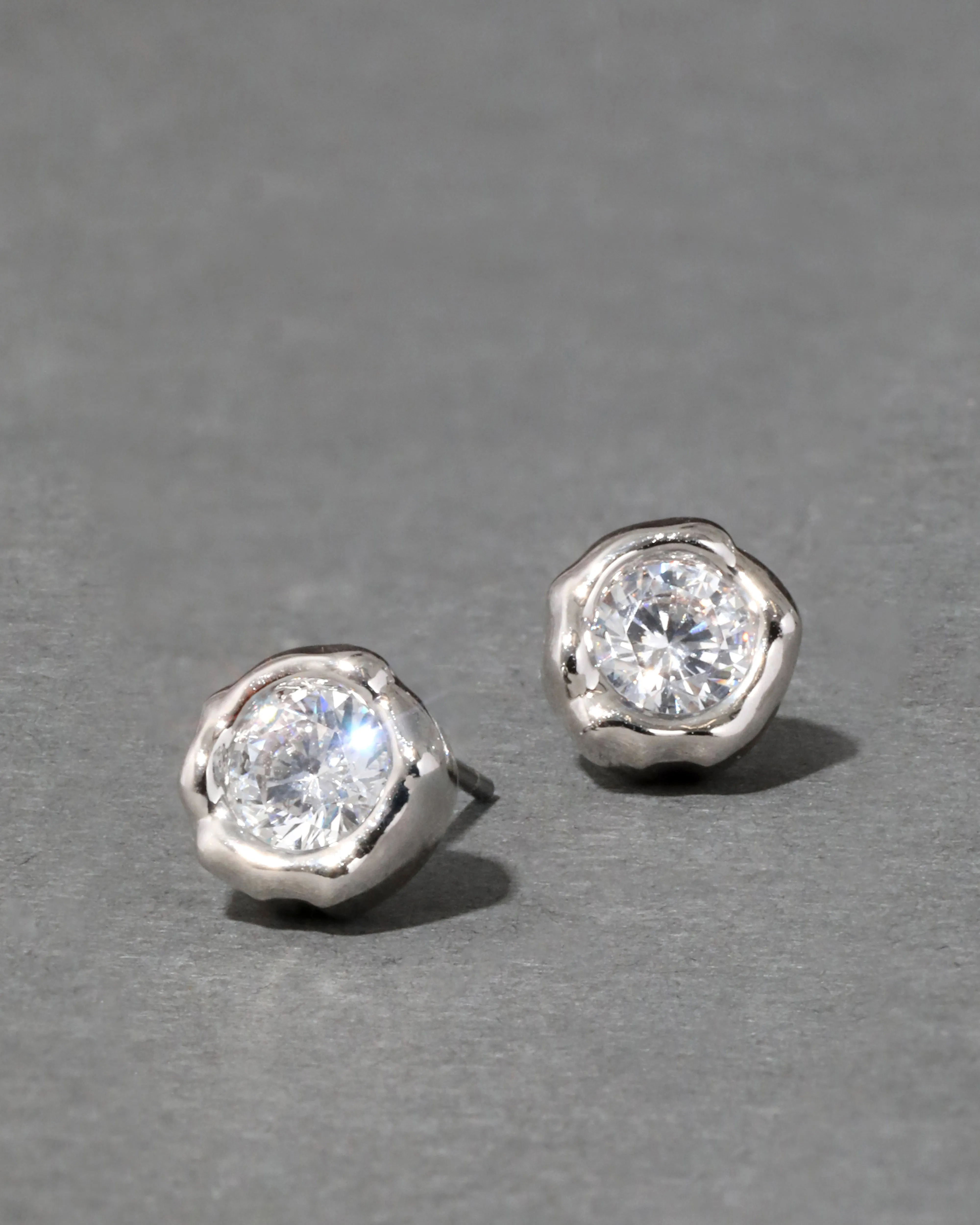 Asterales Molten Bezel Stud Earring- Silver sold by Alexis Bittar