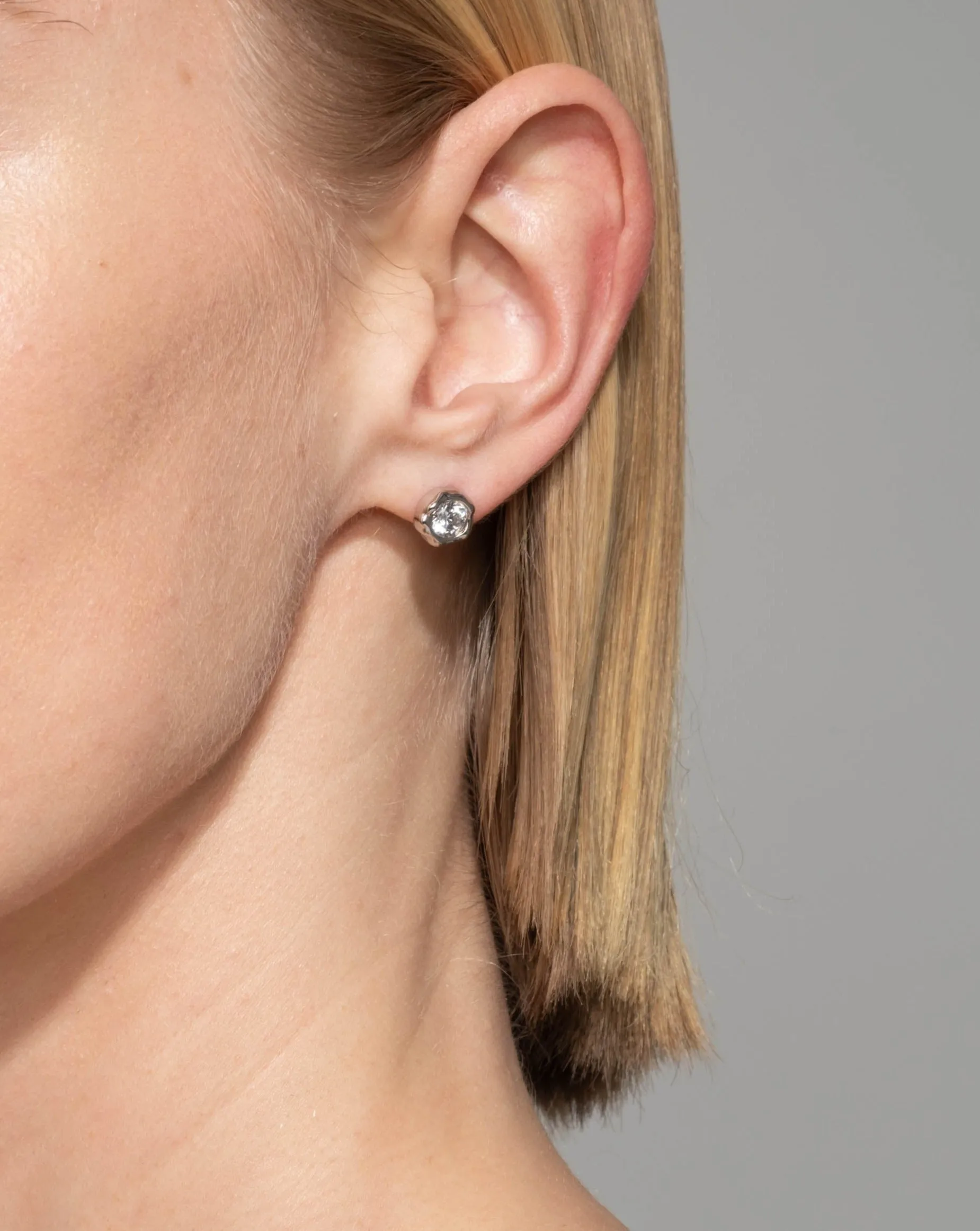 Asterales Molten Bezel Stud Earring- Silver sold by Alexis Bittar product image thumbnail 2