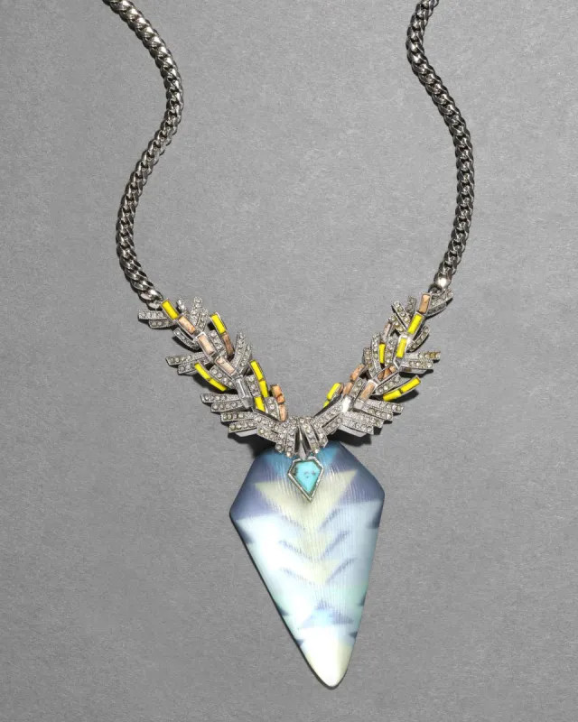 Archive Desert Deco Lucite Flint Pendant Necklace sold by Alexis Bittar