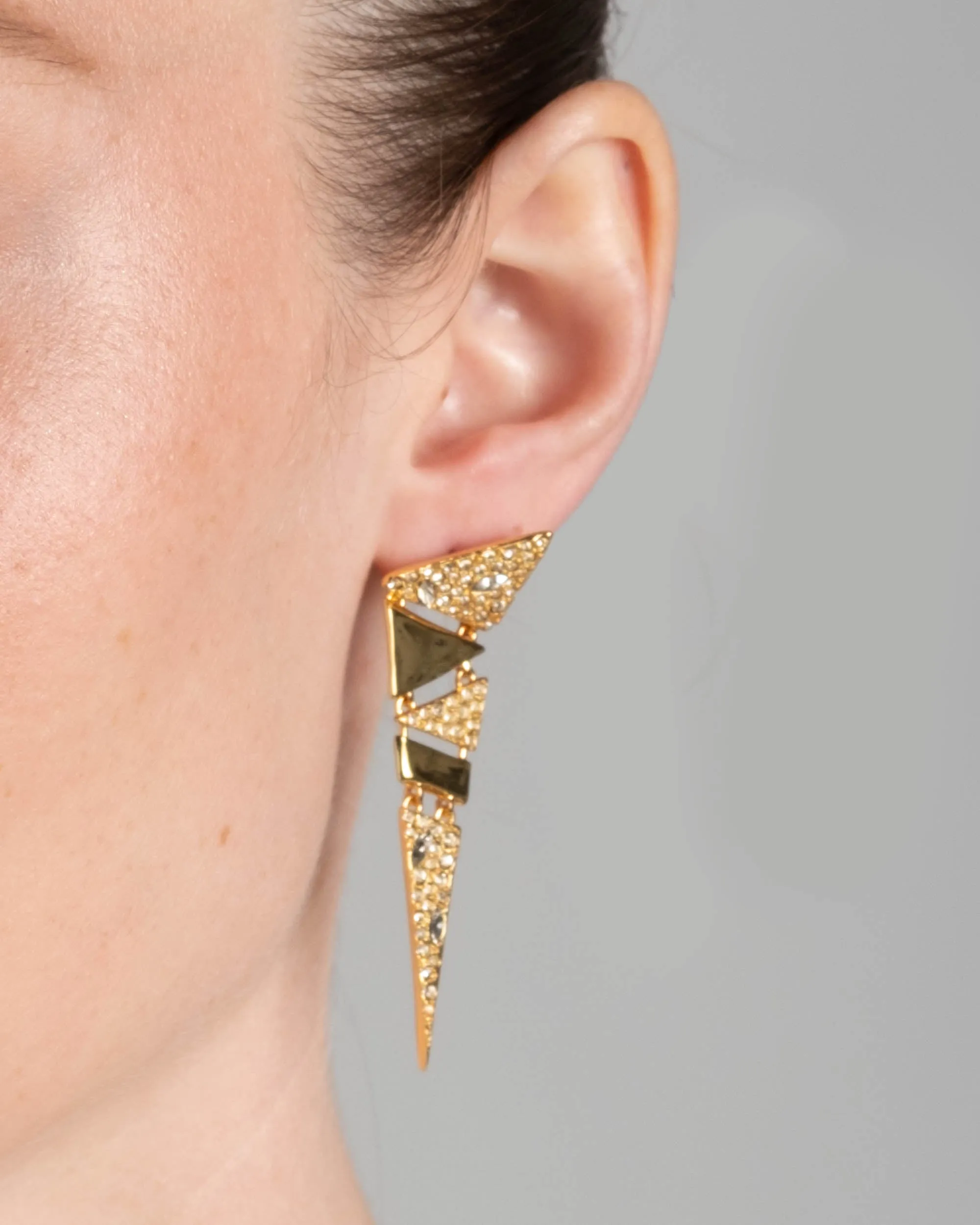 Articulated Triangle Crystal Earring- Gold sold by Alexis Bittar product image thumbnail 2
