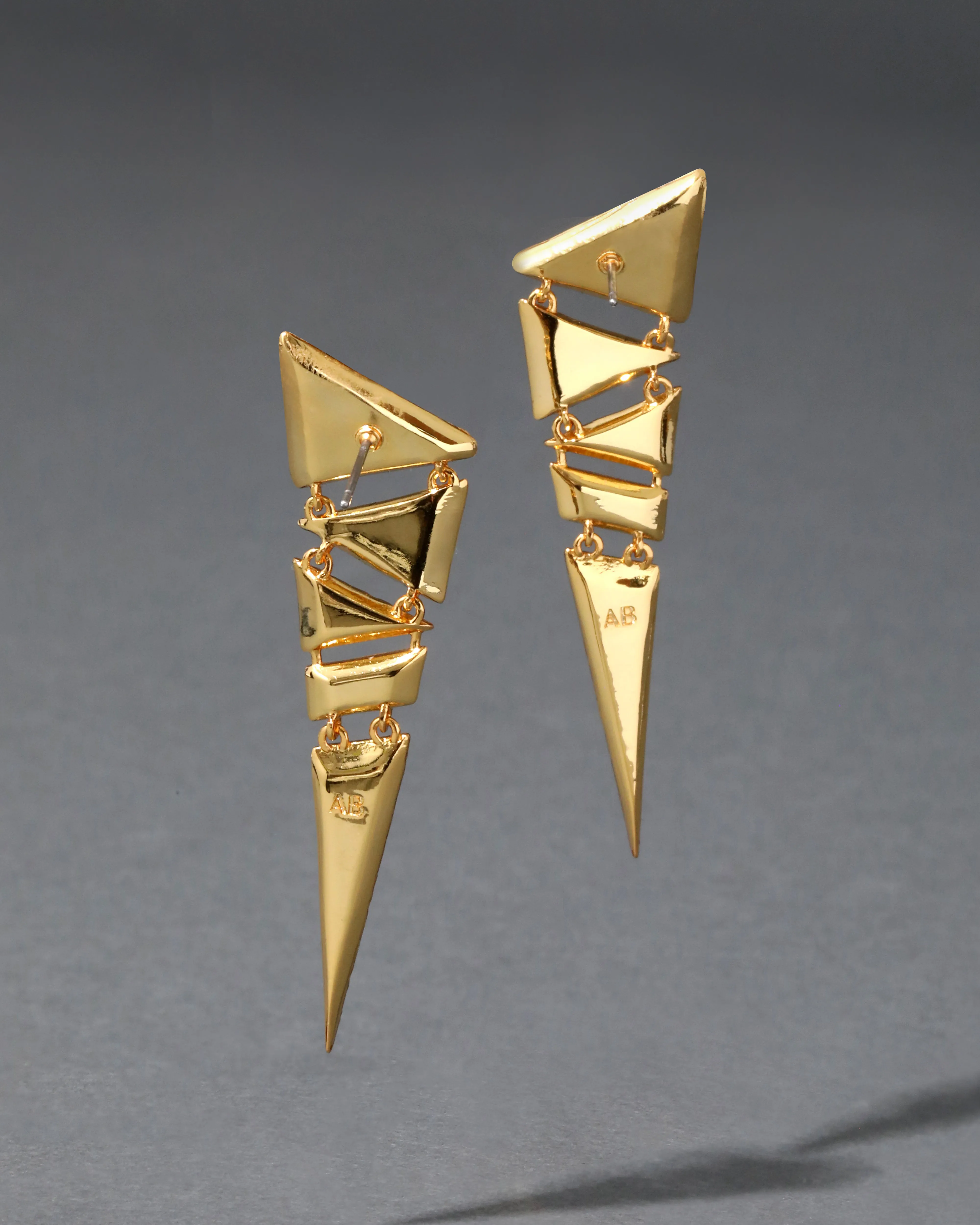 Articulated Triangle Crystal Earring- Gold sold by Alexis Bittar product image thumbnail 3