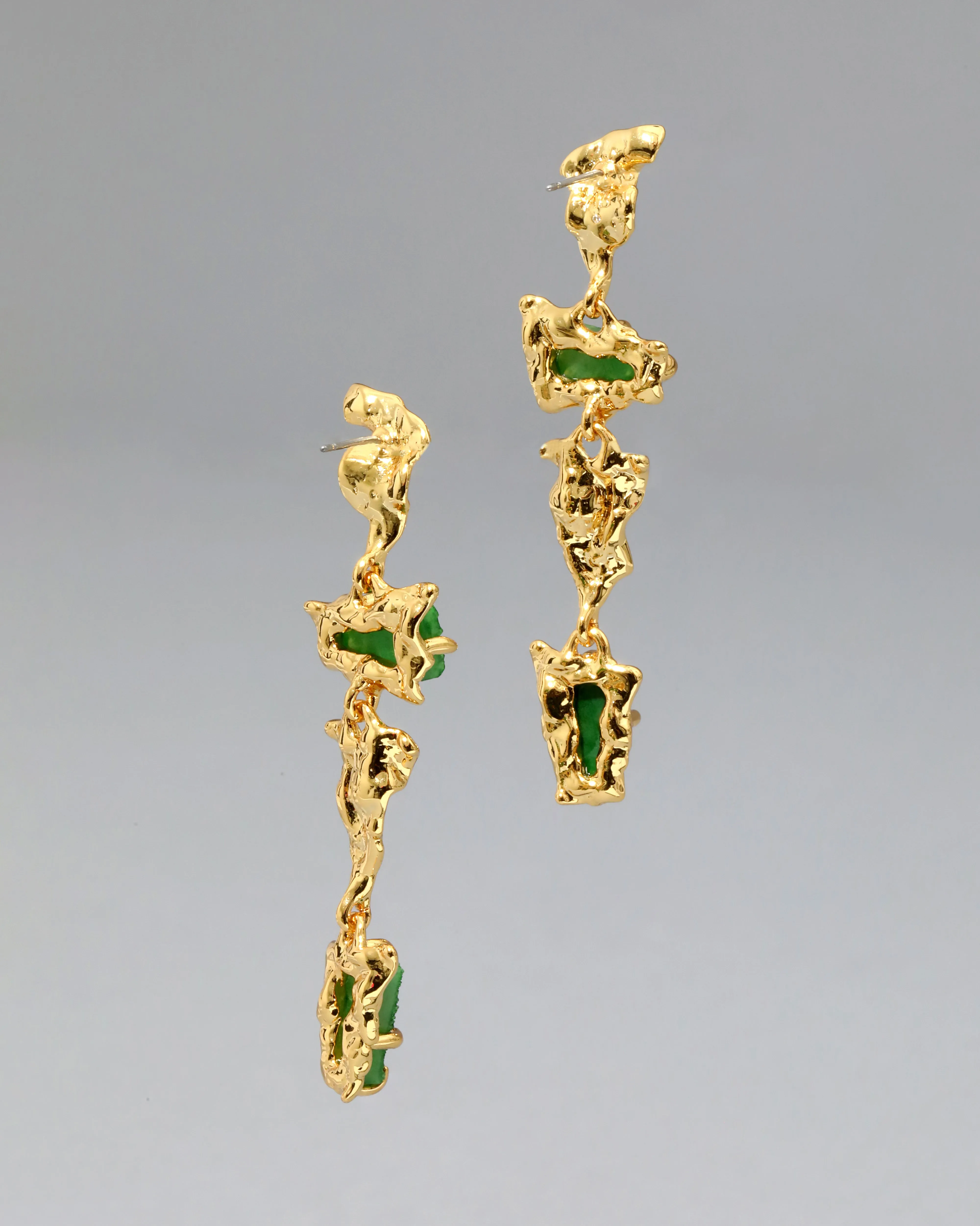 Mobile Green Druzy Linear Post Earring sold by Alexis Bittar product image thumbnail 4
