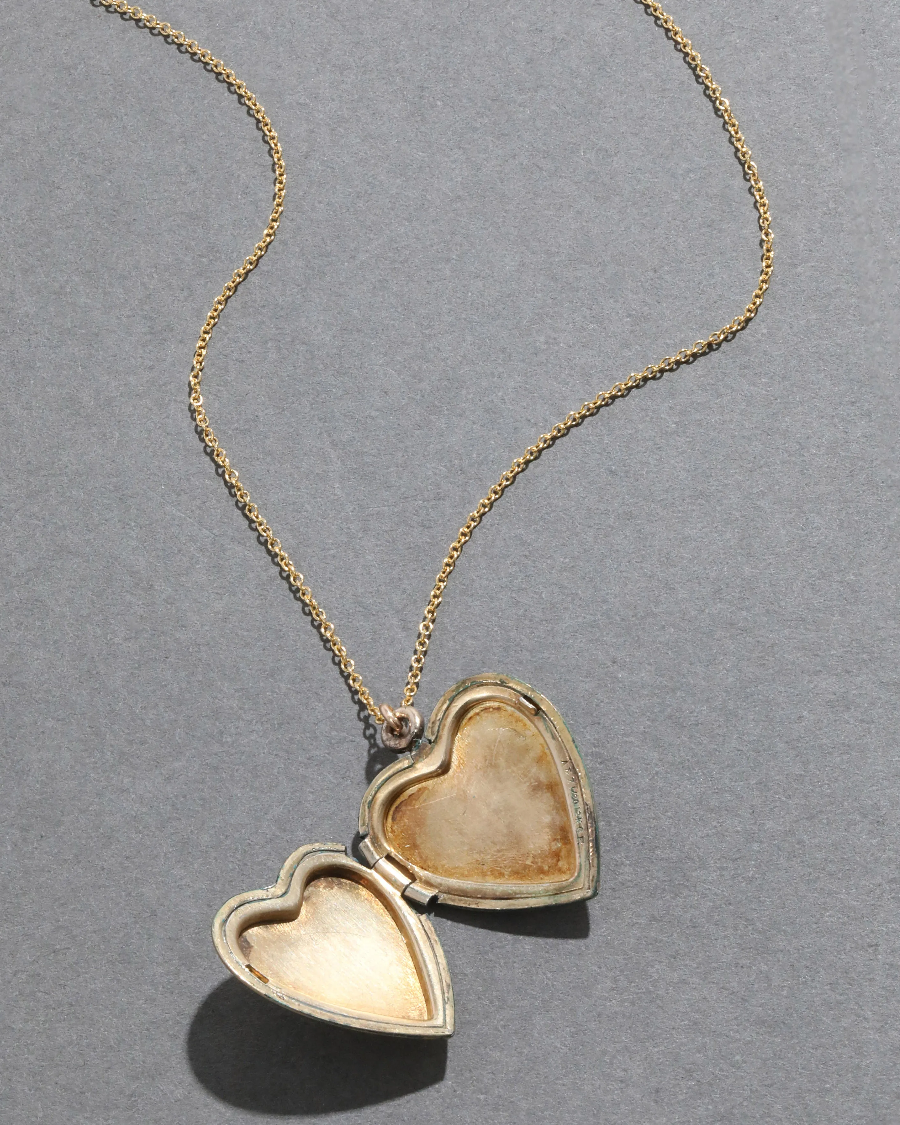 Vintage 1950s 12k Gold FIlled Engraved Heart Locket Necklace sold by Alexis Bittar product image thumbnail 3