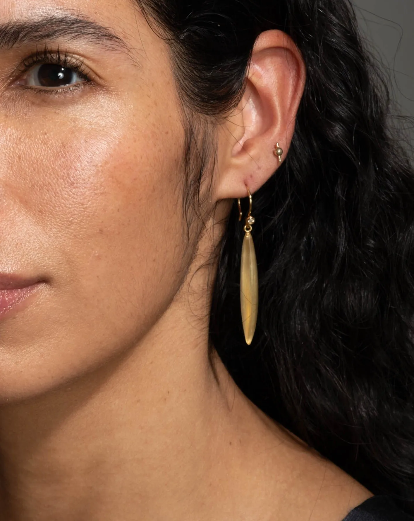 Lucite Sliver Wire Earring- Gold sold by Alexis Bittar product image thumbnail 2