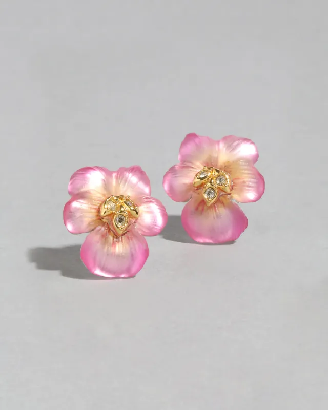 Pansy Lucite Petite Post Earring- Morning Pansy sold by Alexis Bittar