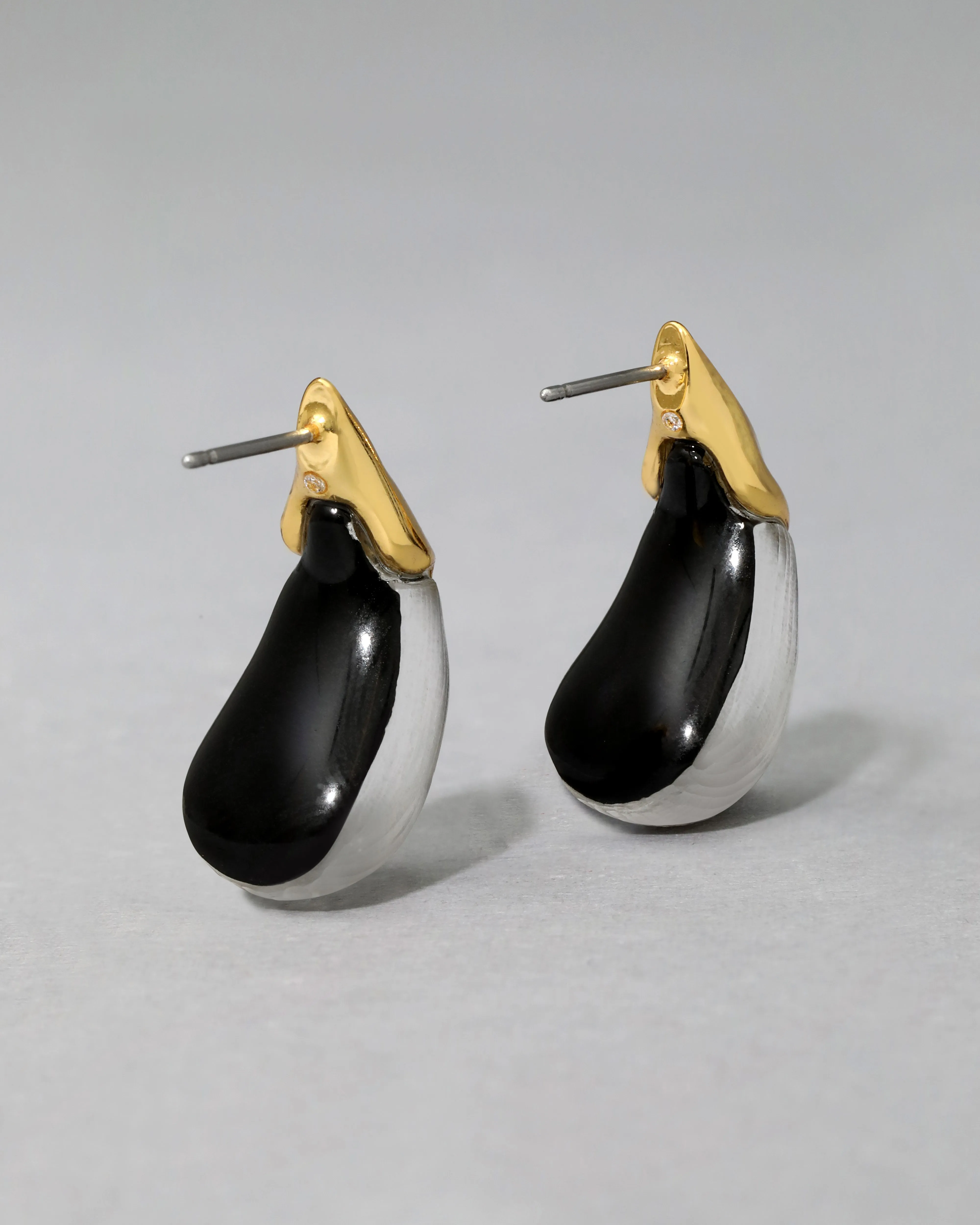 Luminous Lucite Arched Small Post Earring- Black sold by Alexis Bittar product image thumbnail 4