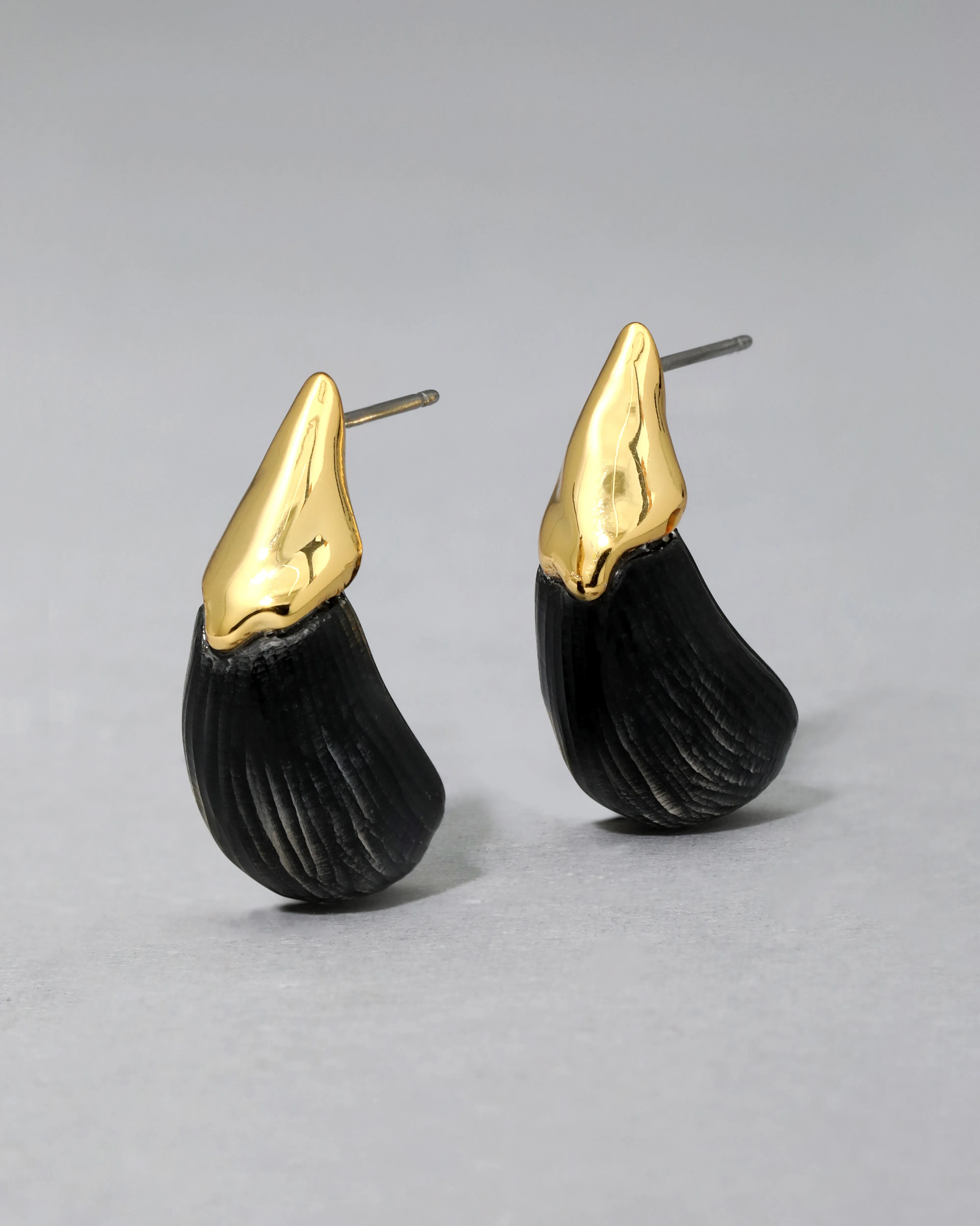 Luminous Lucite Arched Small Post Earring- Black sold by Alexis Bittar