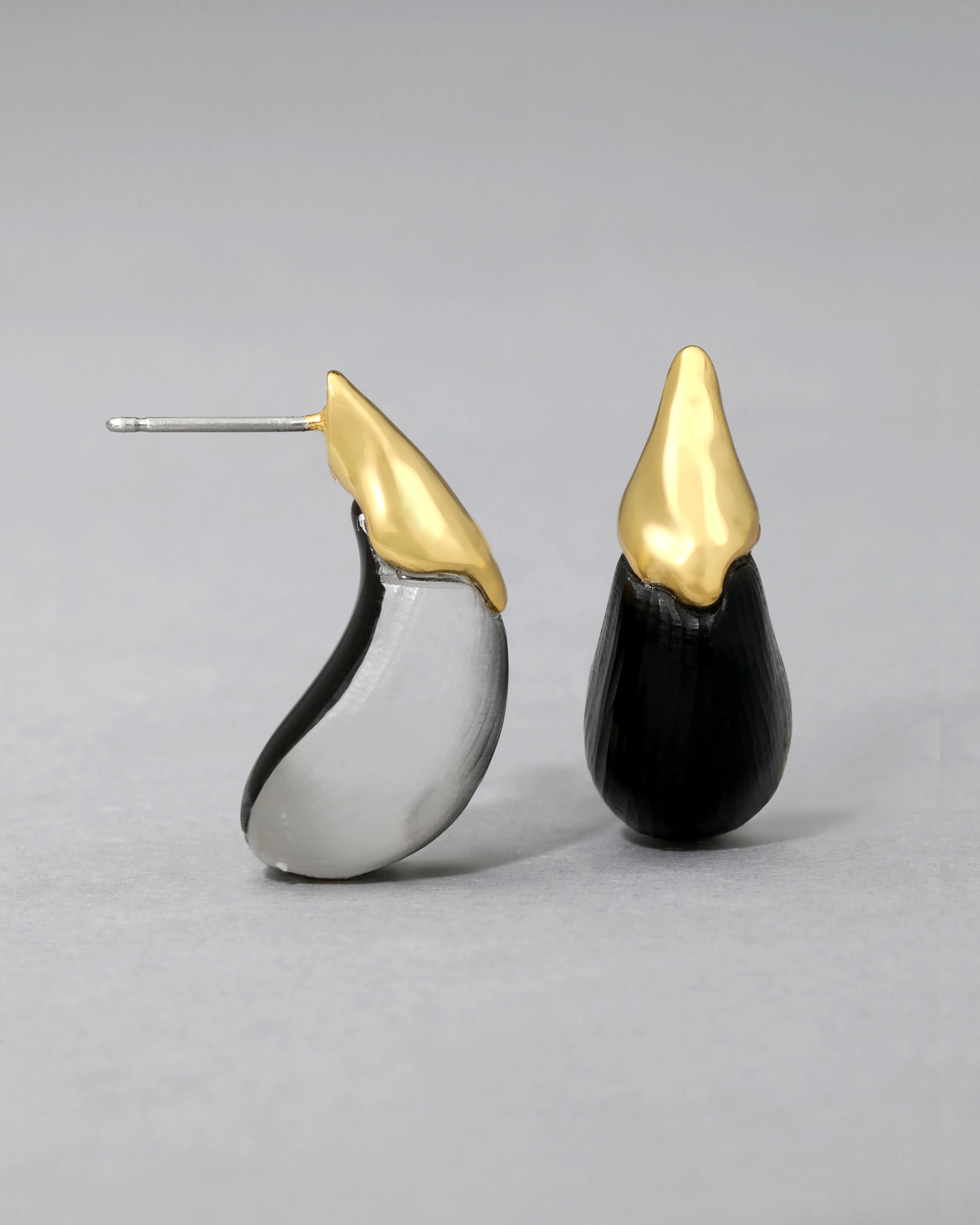 Luminous Lucite Arched Small Post Earring- Black sold by Alexis Bittar product image thumbnail 3