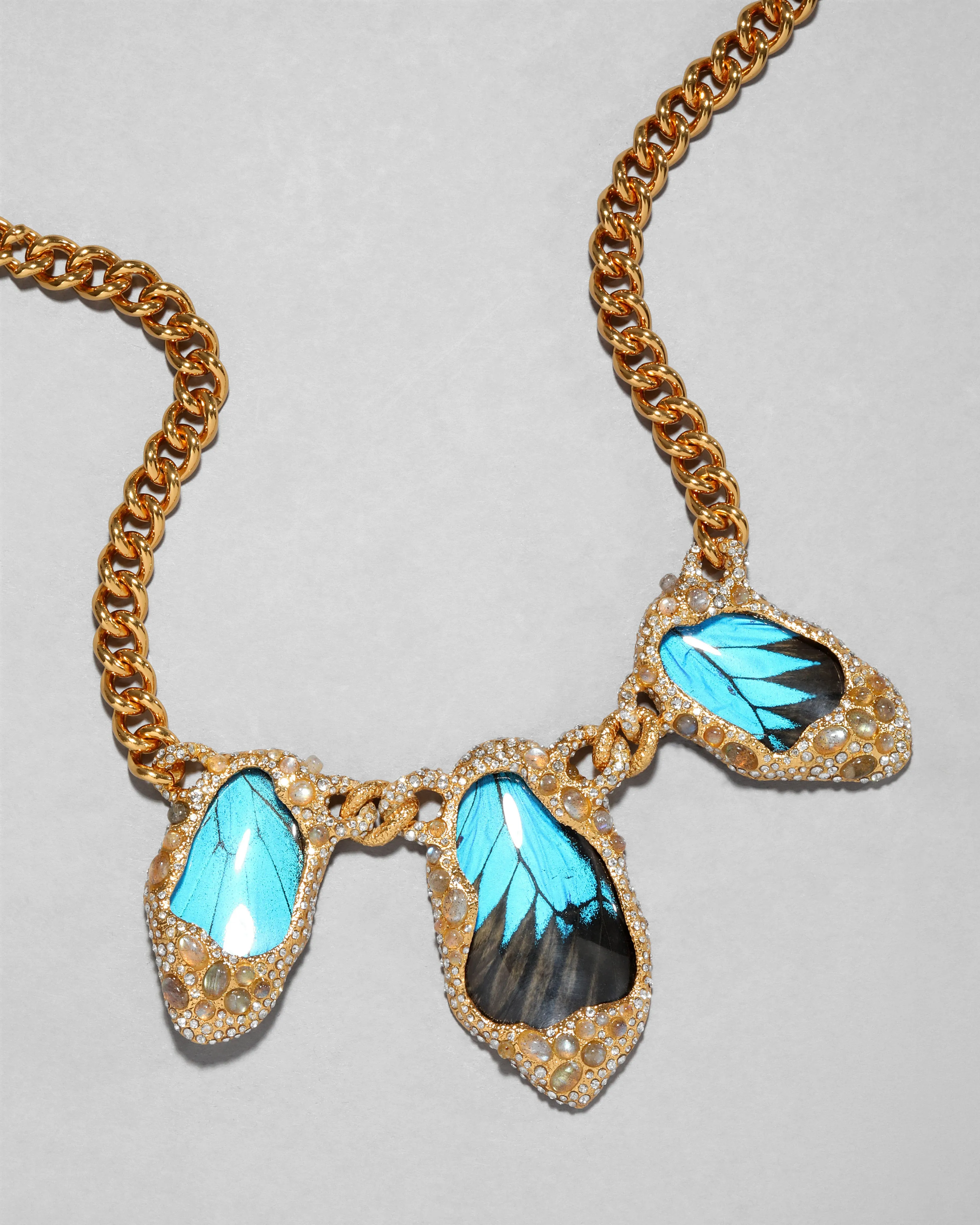 Archive Crystal Encrusted Triple Butterfly Wing Bib Necklace sold by Alexis Bittar product image thumbnail 2