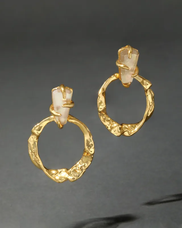 Mobile Smoky Mother-of-Pearl Door Knocker Earring sold by Alexis Bittar