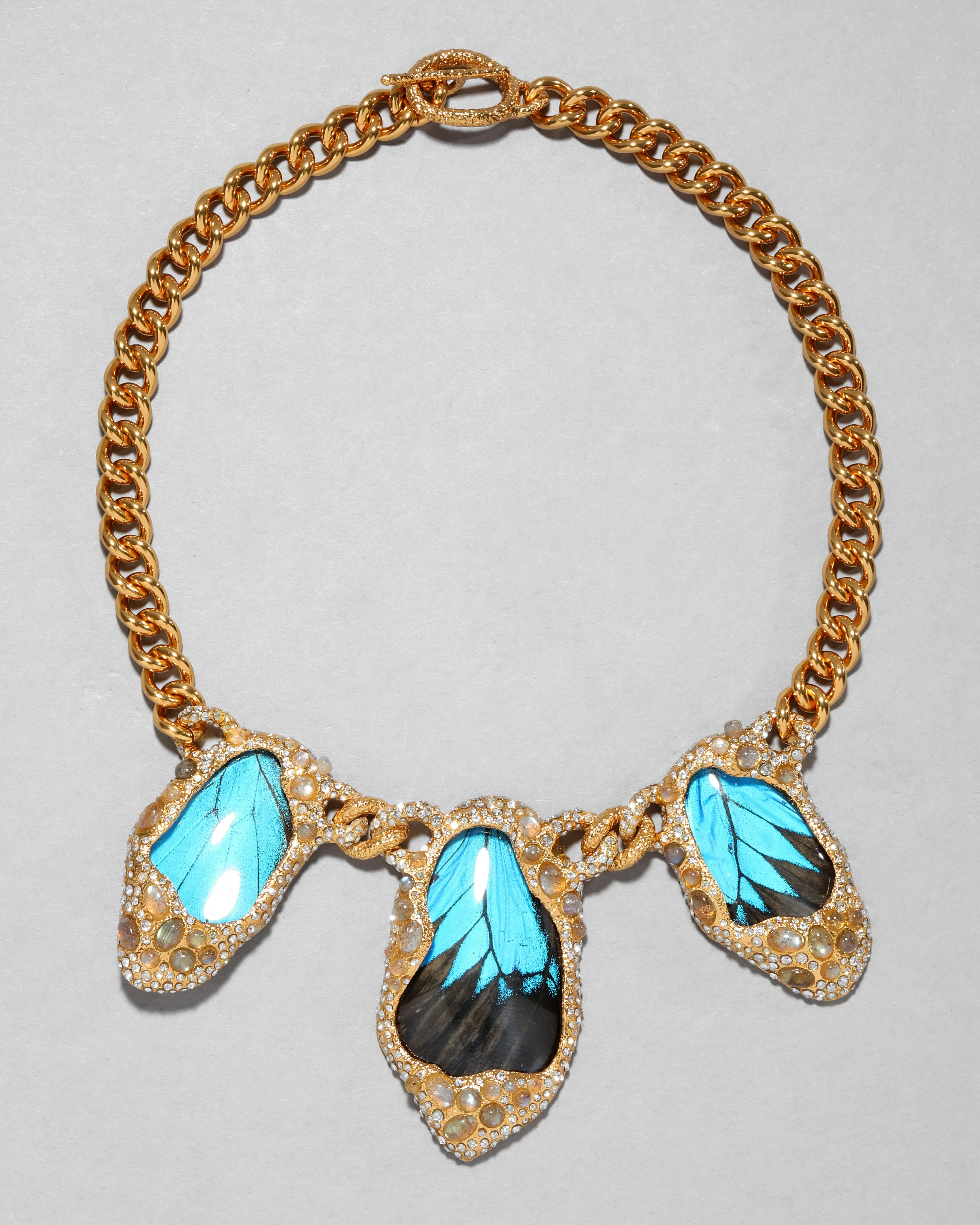 Archive Crystal Encrusted Triple Butterfly Wing Bib Necklace sold by Alexis Bittar