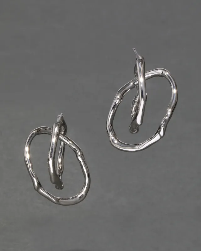 Twisted Silver Interlock Hoop Earring sold by Alexis Bittar