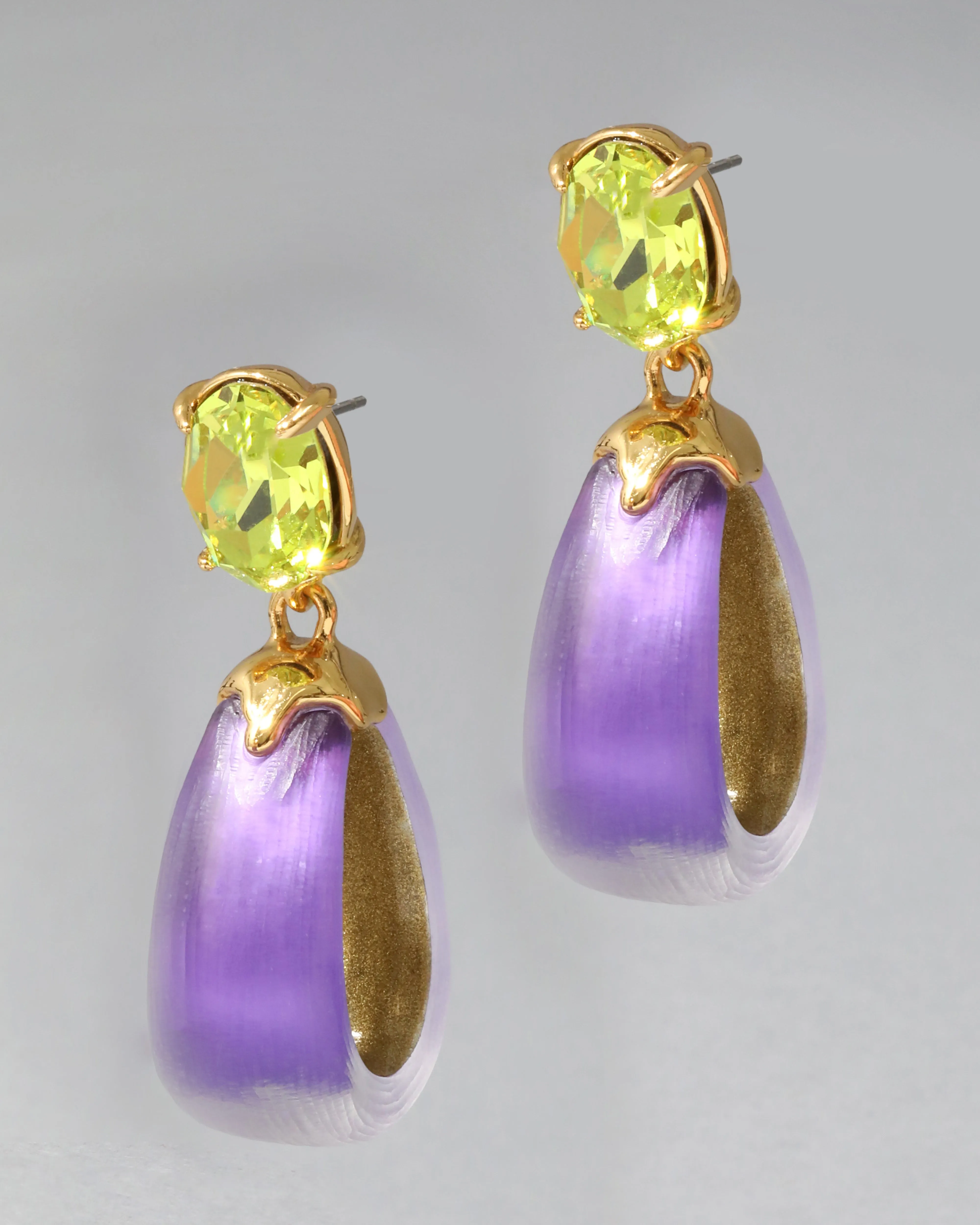 Bonbon Crystal Lucite Small Teardrop Hoop Earring- Amethyst sold by Alexis Bittar product image thumbnail 4