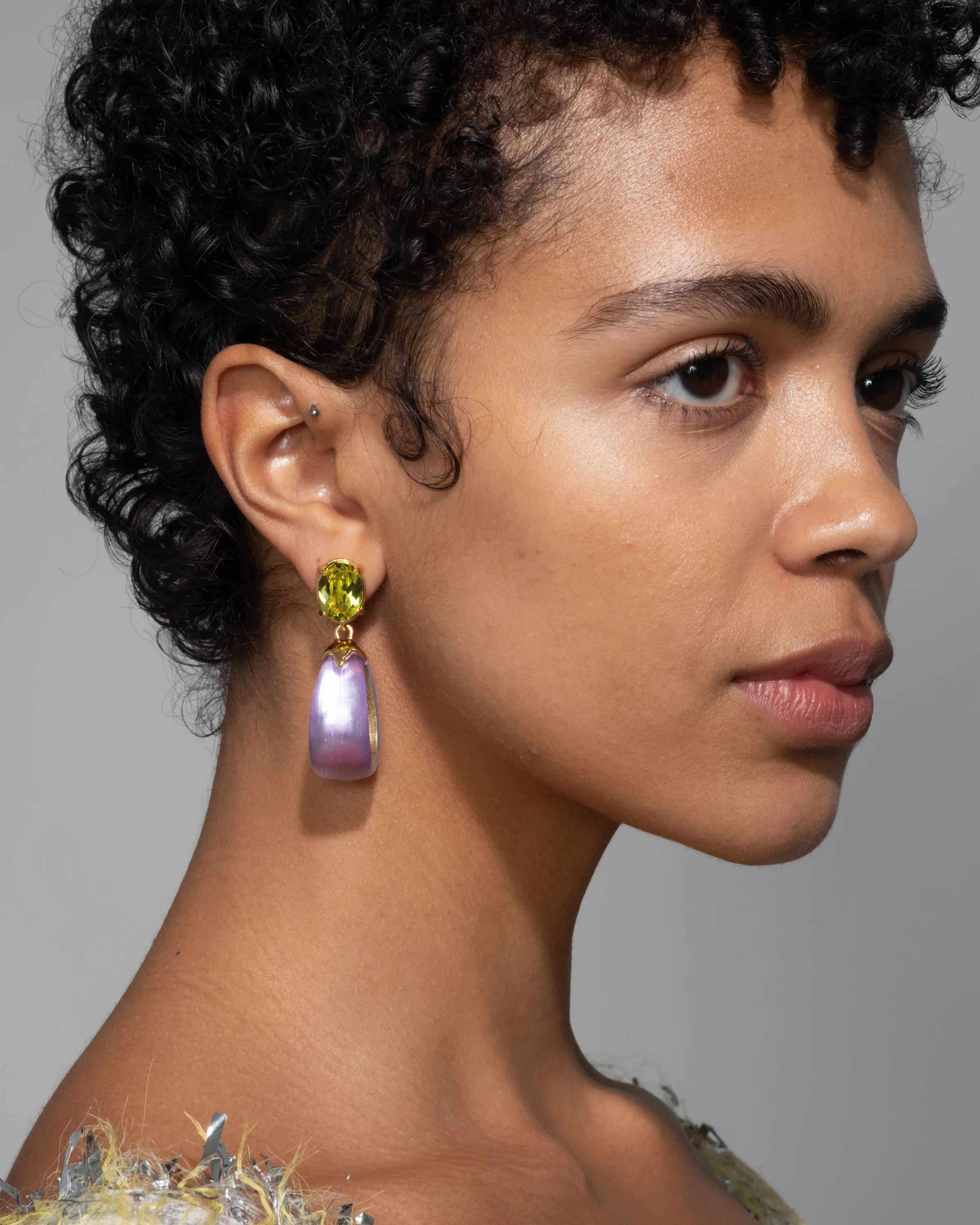 Bonbon Crystal Lucite Small Teardrop Hoop Earring- Amethyst sold by Alexis Bittar product image thumbnail 2