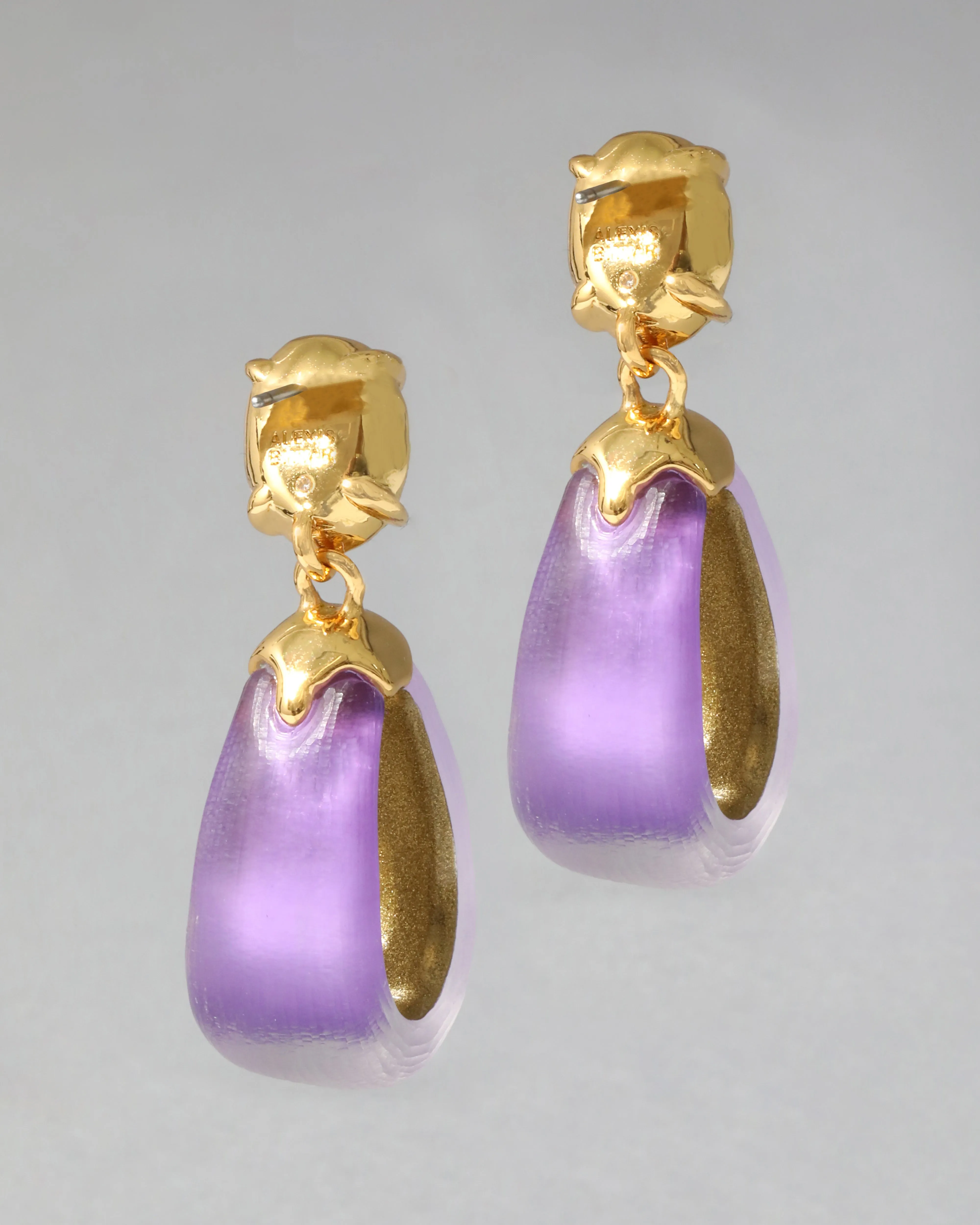 Bonbon Crystal Lucite Small Teardrop Hoop Earring- Amethyst sold by Alexis Bittar product image thumbnail 5
