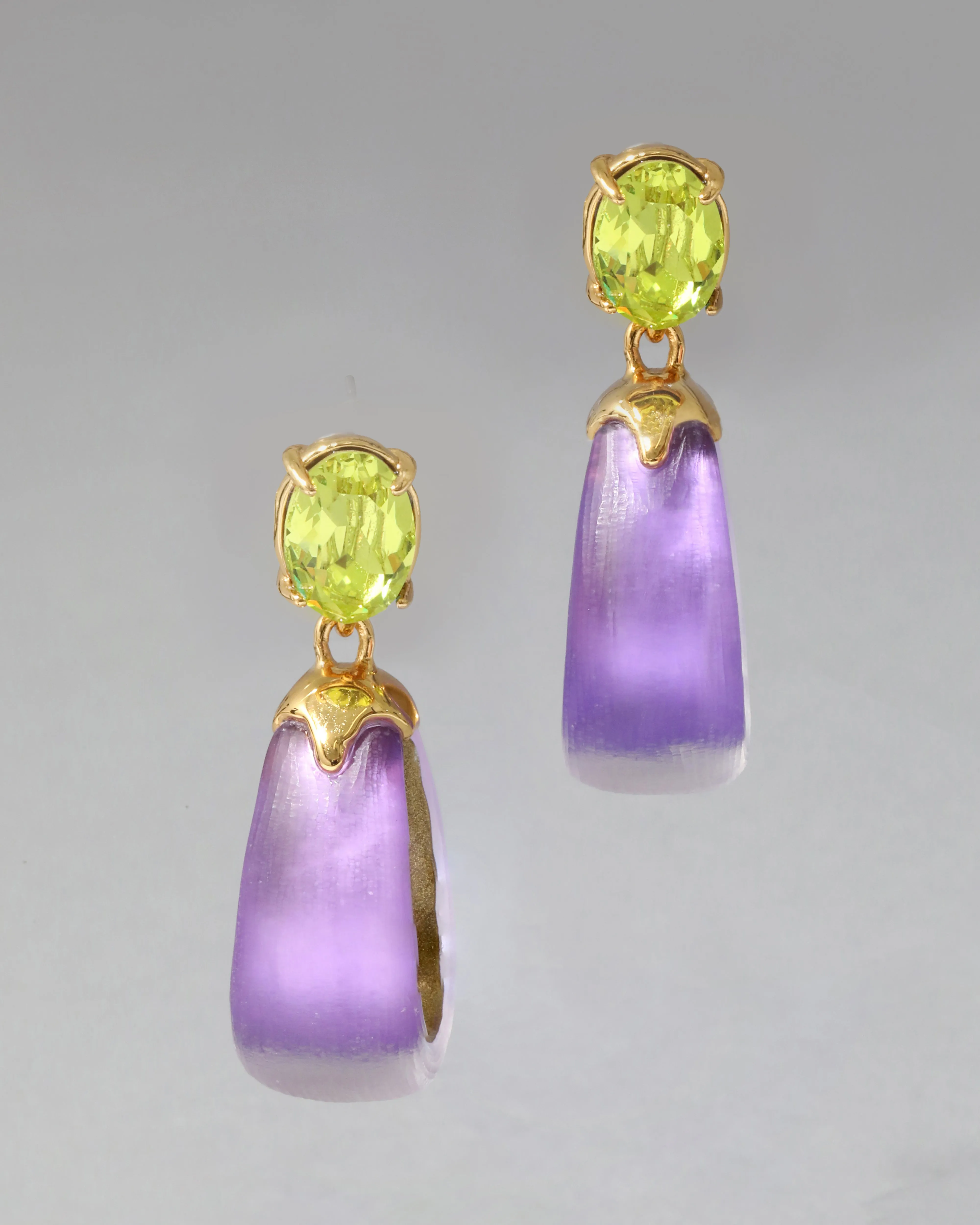 Bonbon Crystal Lucite Small Teardrop Hoop Earring- Amethyst sold by Alexis Bittar